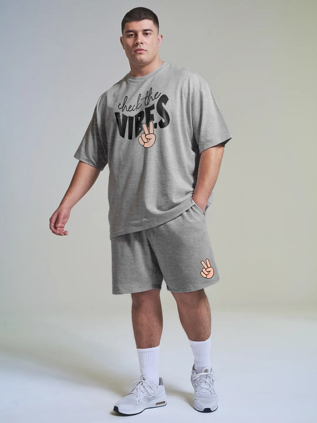Check The Vibes Cotton Mens T Shirt and Shorts Combo Set