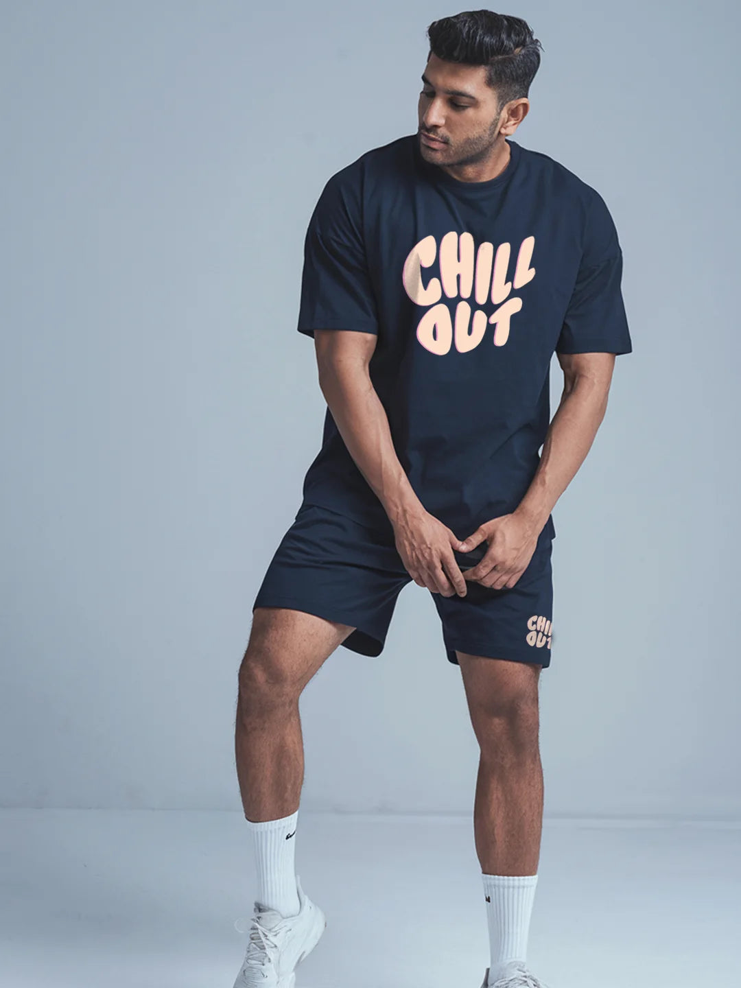 Chill Out Cotton Mens T Shirt and Shorts Combo Set
