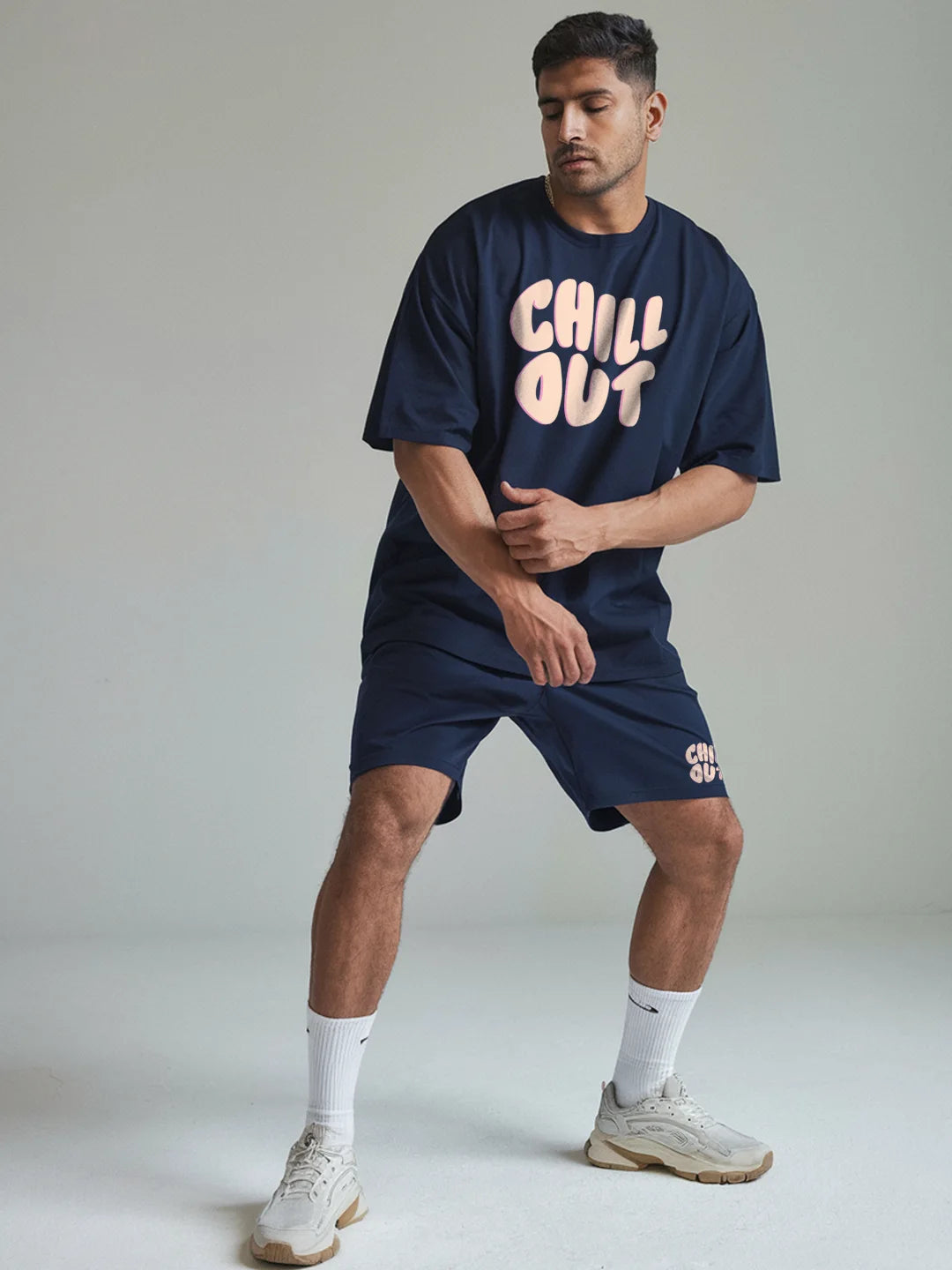 Chill Out Cotton Mens T Shirt and Shorts Combo Set