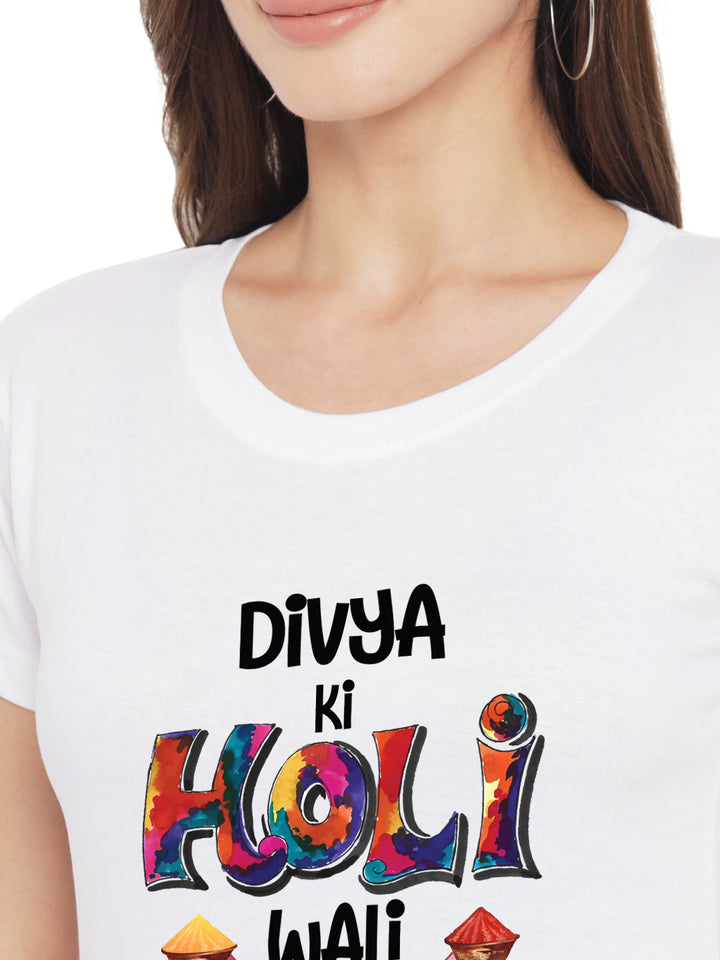 Holi Wali Selfie Women's Tshirt w/ Custom Name