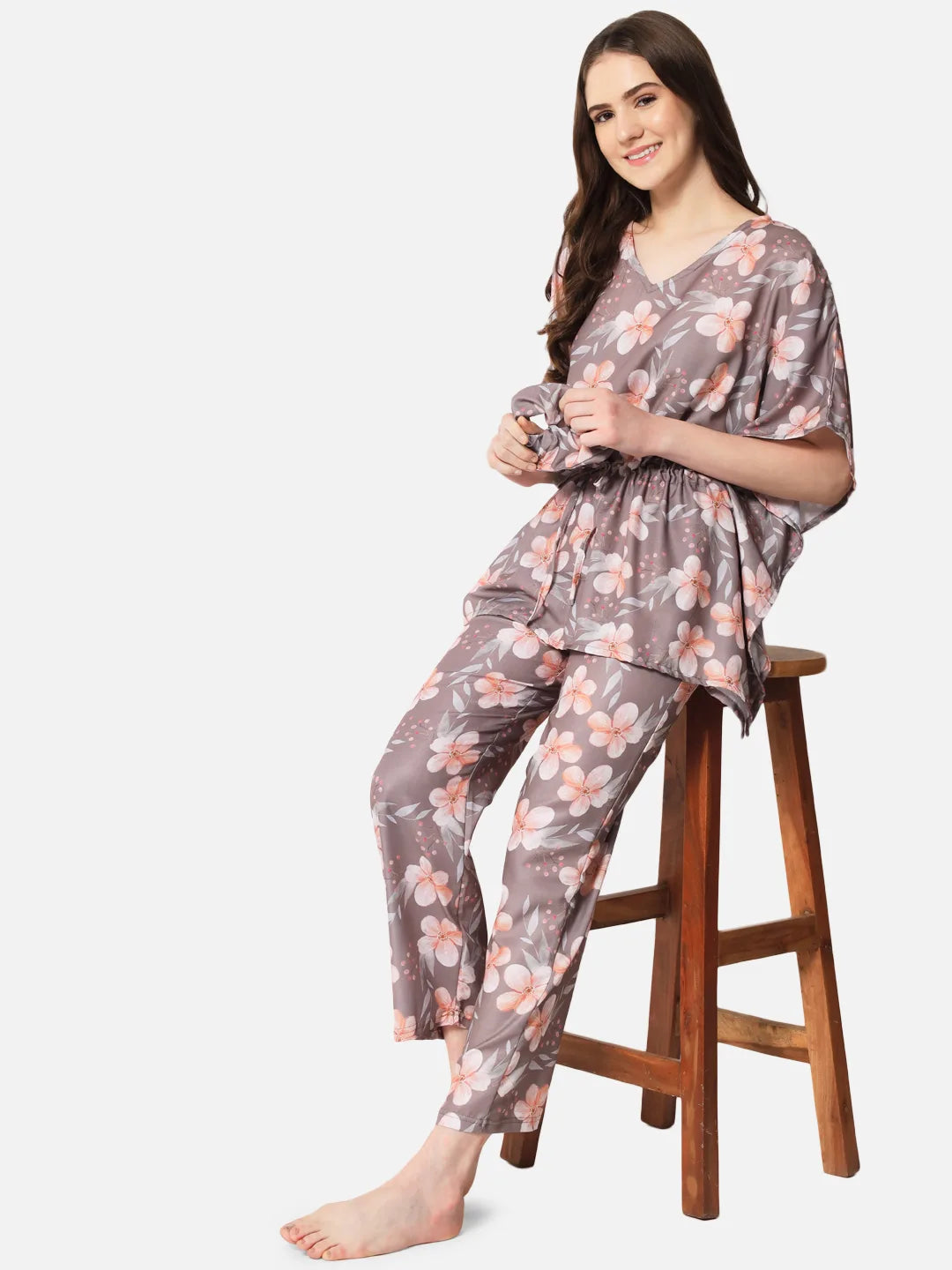 Cocoa Blossoms Kaftan Set