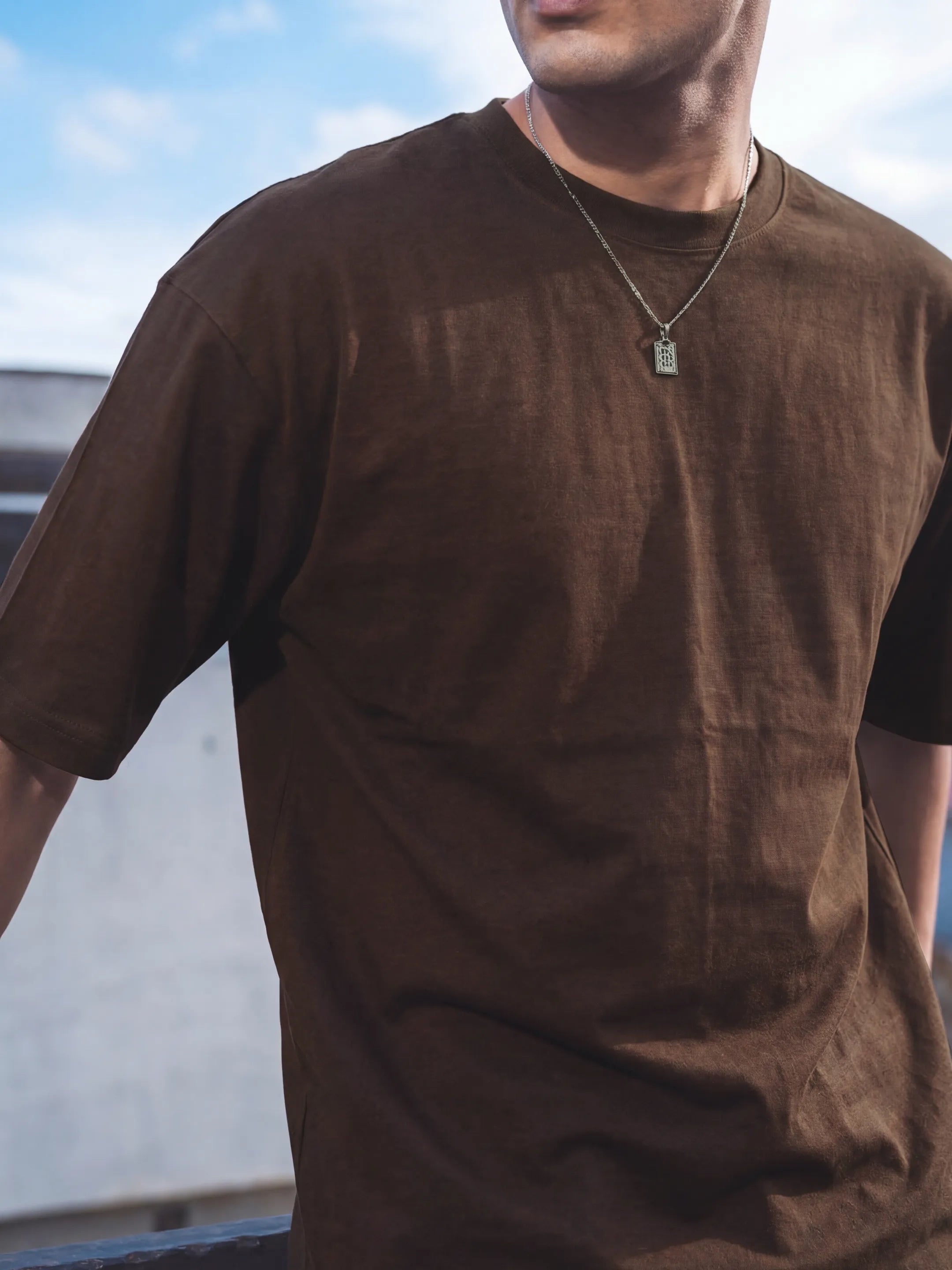 Dark Brown Men's Oversized T-Shirt