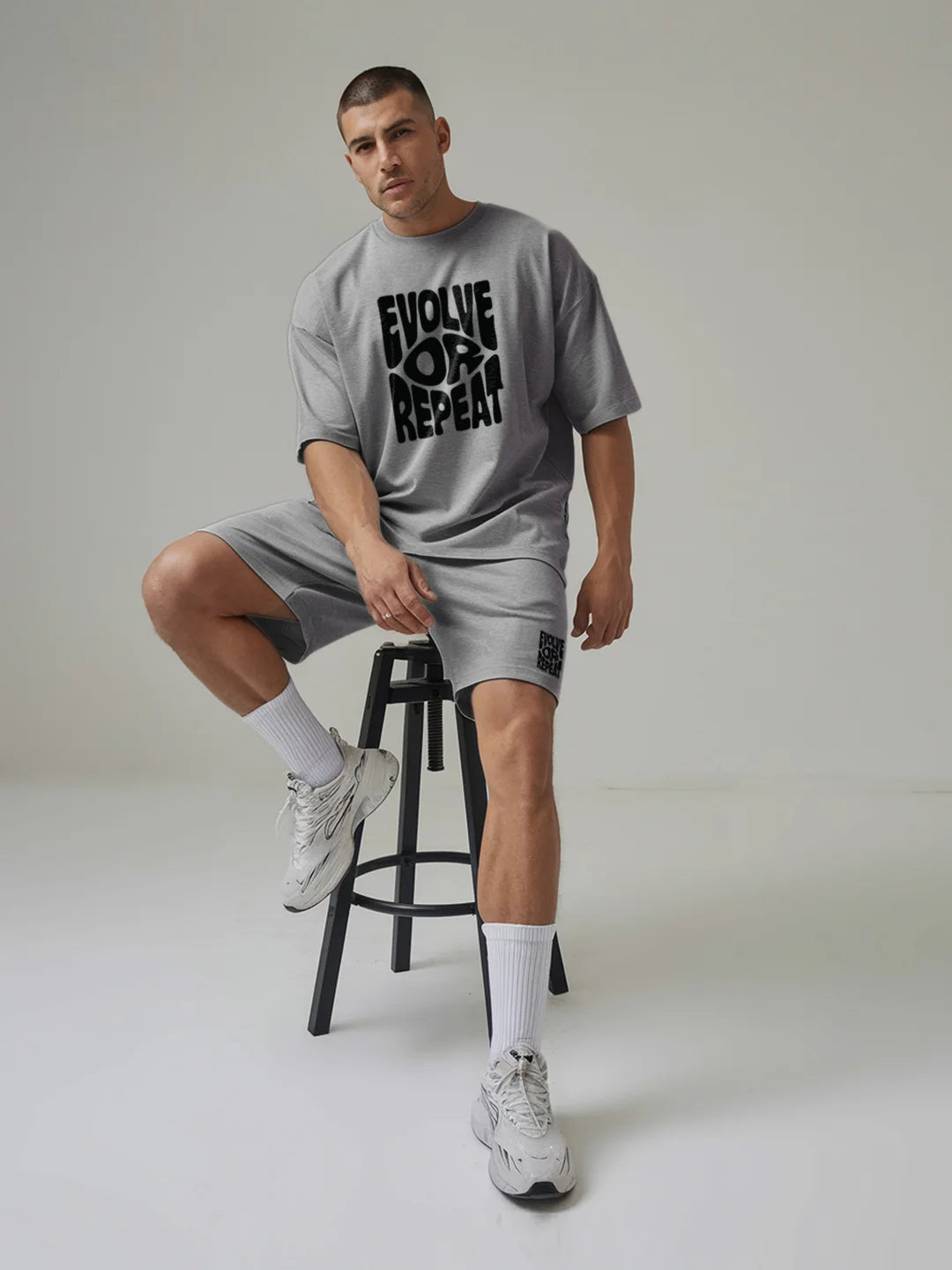 Evolve Or Repeat Cotton Mens T Shirt and Shorts Combo Set