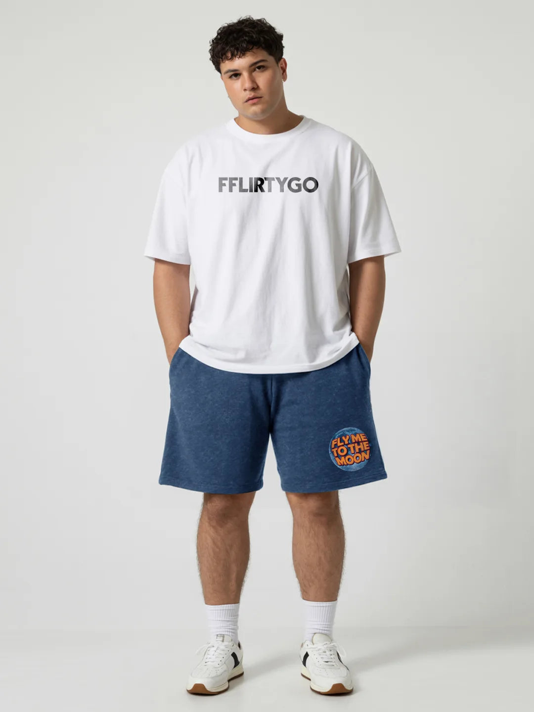 Fly Me To The Moon Cotton Mens Shorts