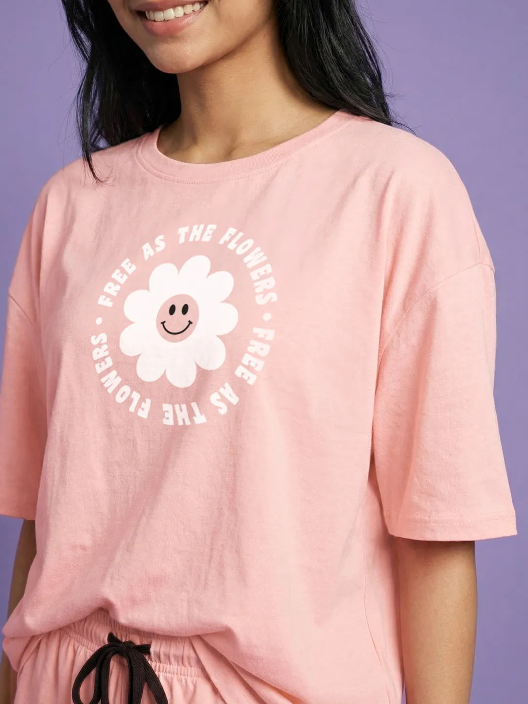 Free As Flower Cotton T shirt & Shorts Combo set