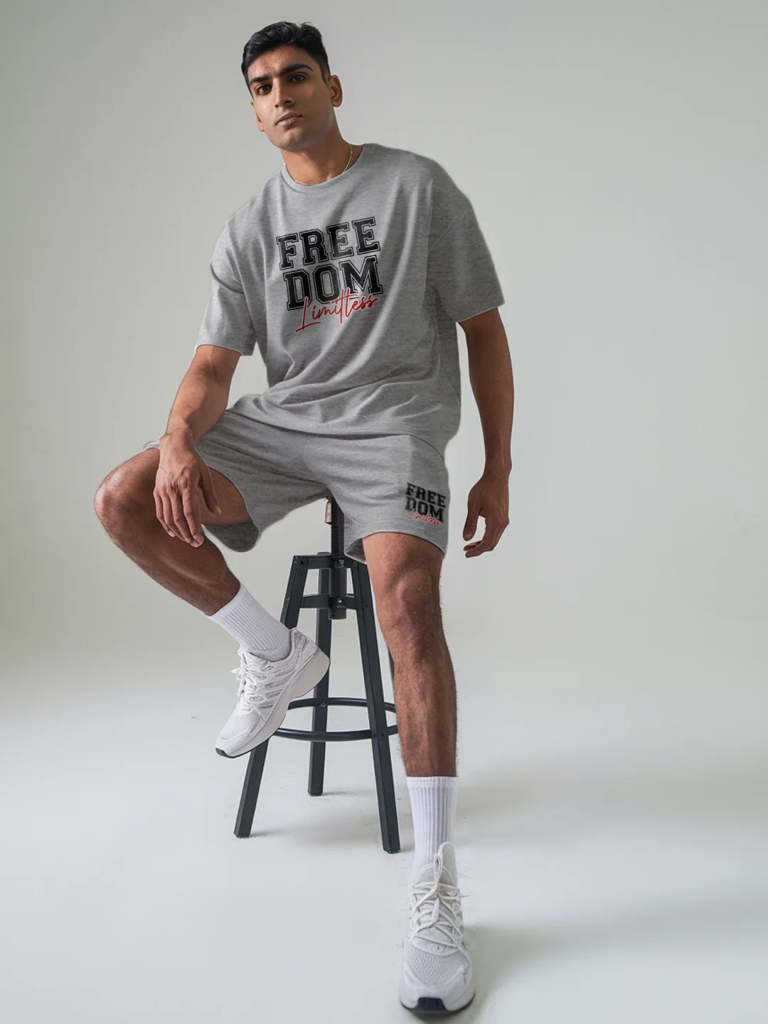 Freedom Cotton Mens T Shirt and Shorts Combo Set