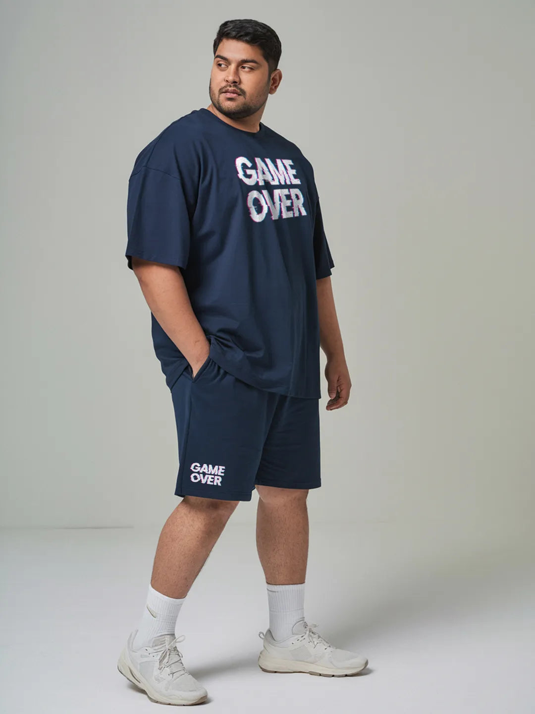 Game Over Cotton Mens T Shirt and Shorts Combo Set