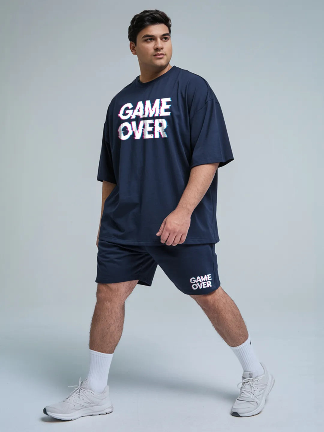Game Over Cotton Mens T Shirt and Shorts Combo Set