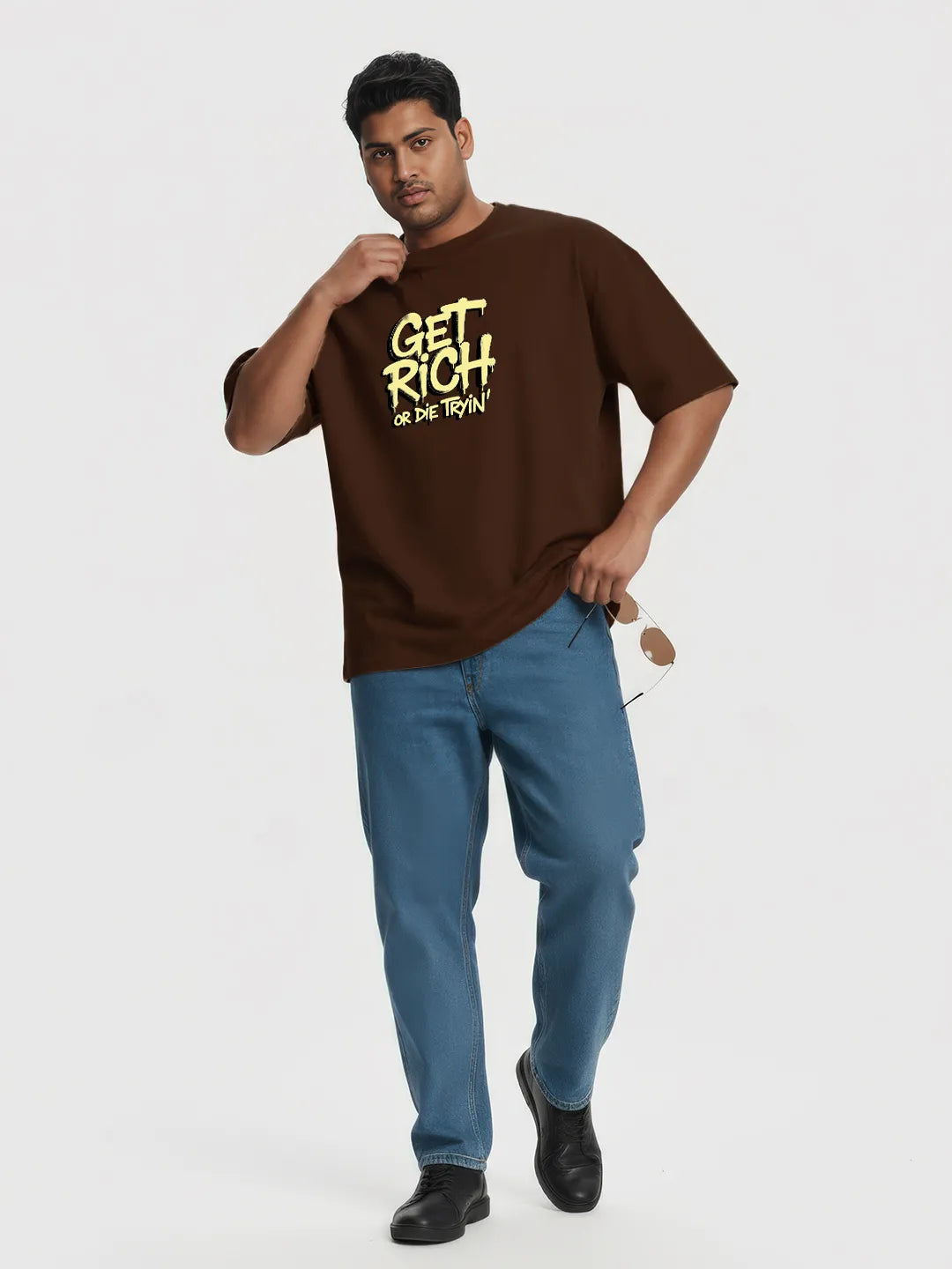 Get Rich Or Die Tryin' Mens Oversized T-Shirt
