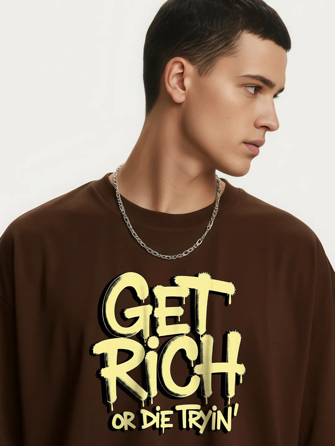 Get Rich Or Die Tryin' Mens Oversized T-Shirt