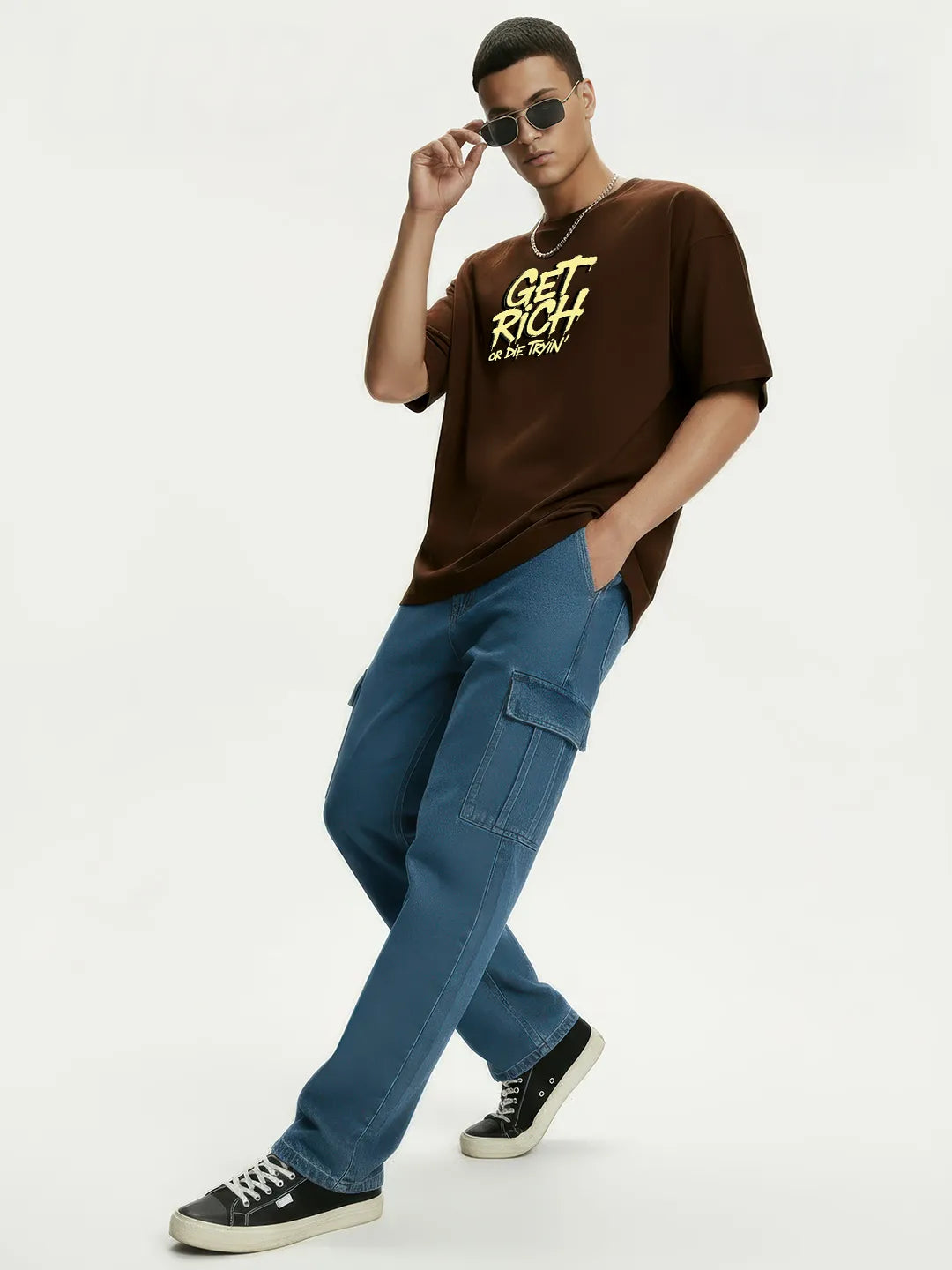 Get Rich Or Die Tryin' Mens Oversized T-Shirt