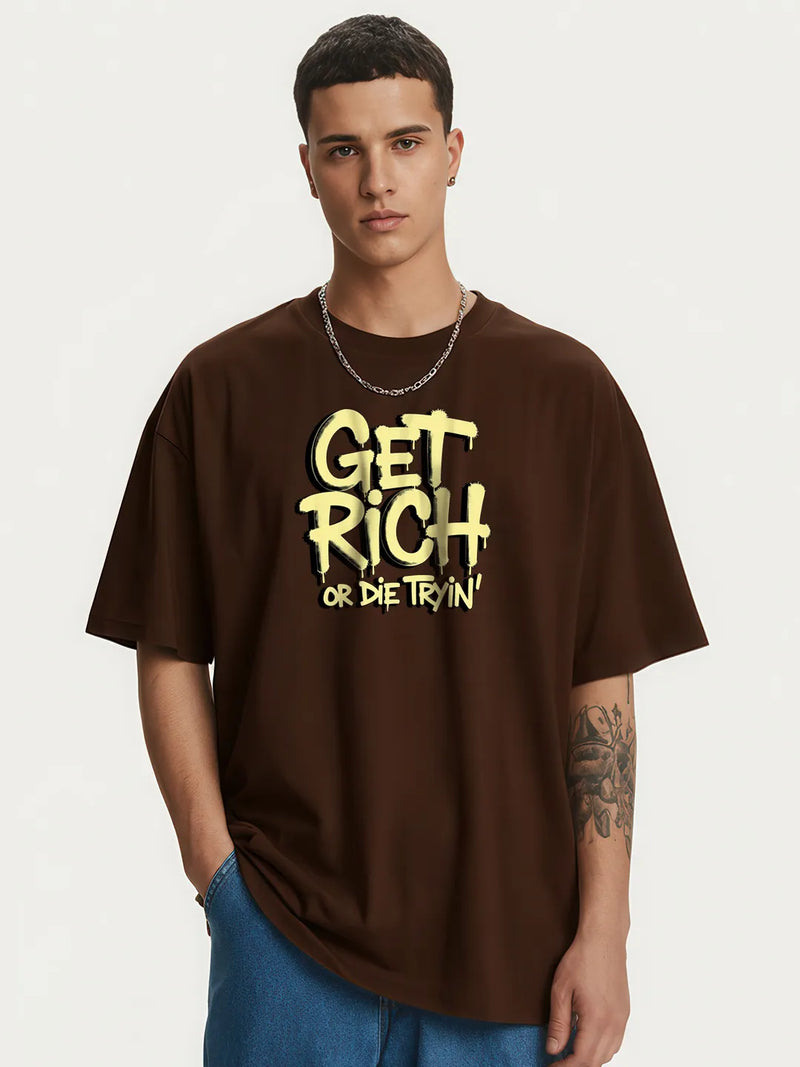 Get Rich Or Die Tryin' Men's Oversized T-Shirt