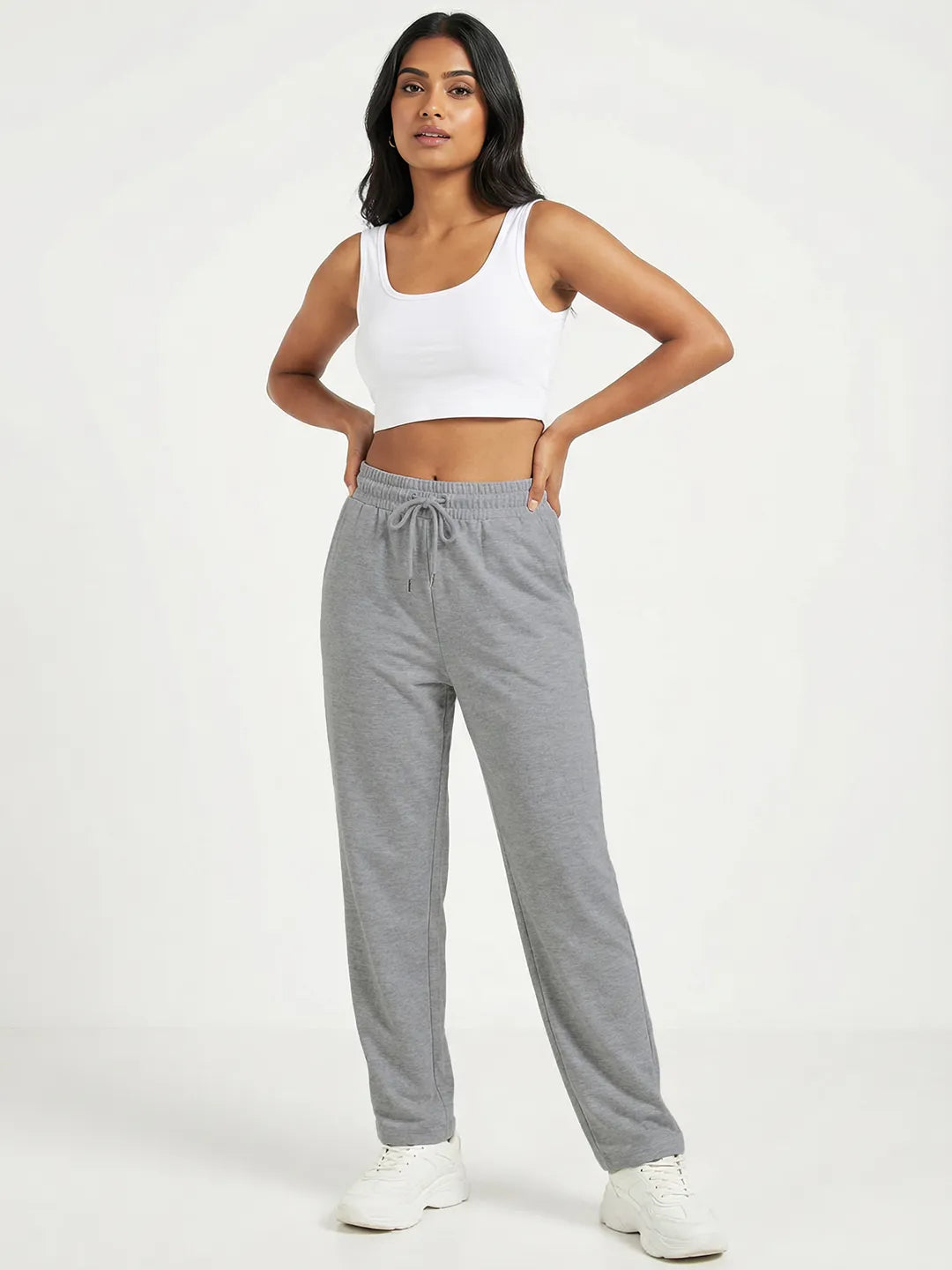 Grey Straight-Fit Joggers