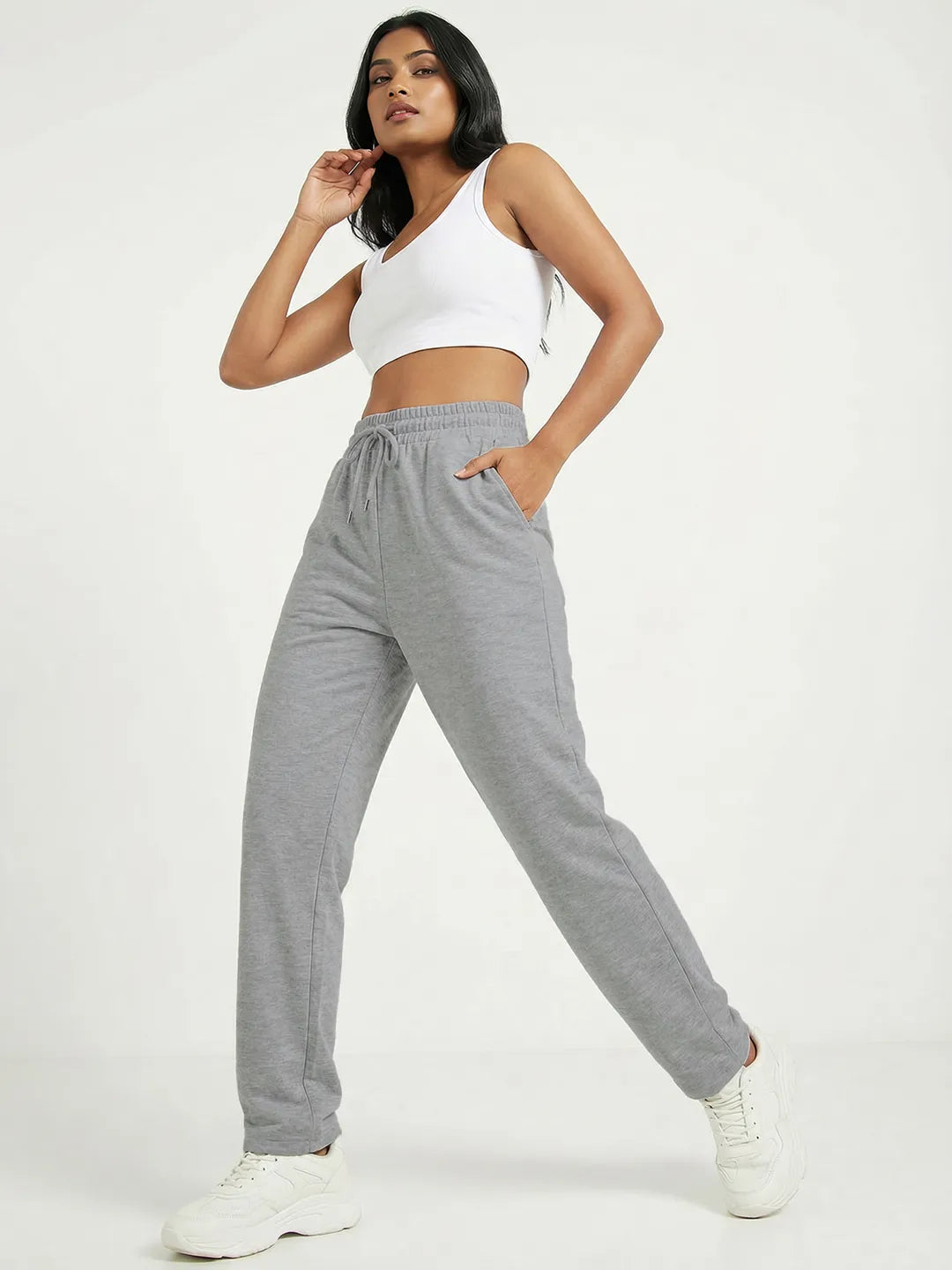 Grey Straight-Fit Joggers