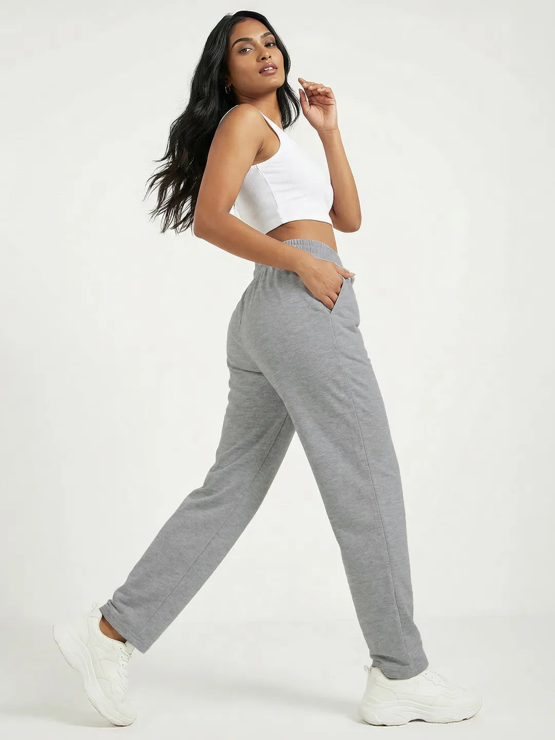Grey Straight-Fit Joggers