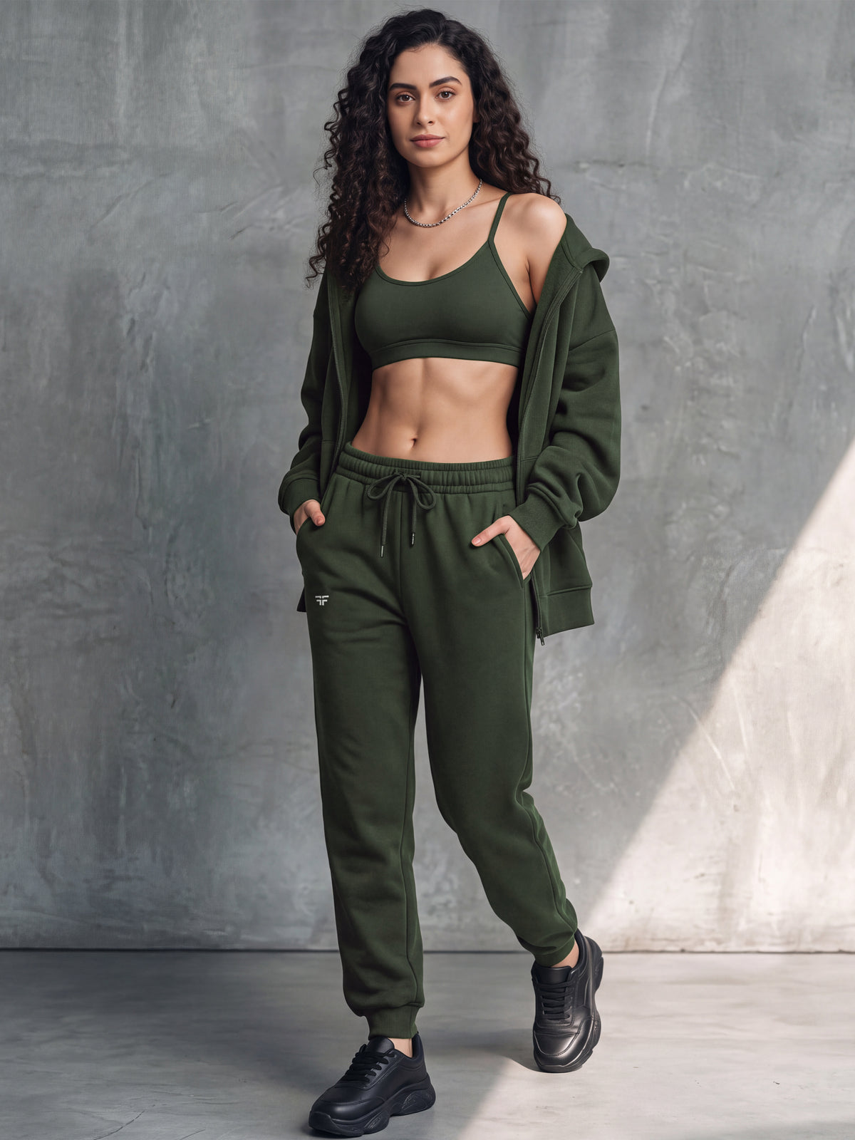 Green Fleece Joggers