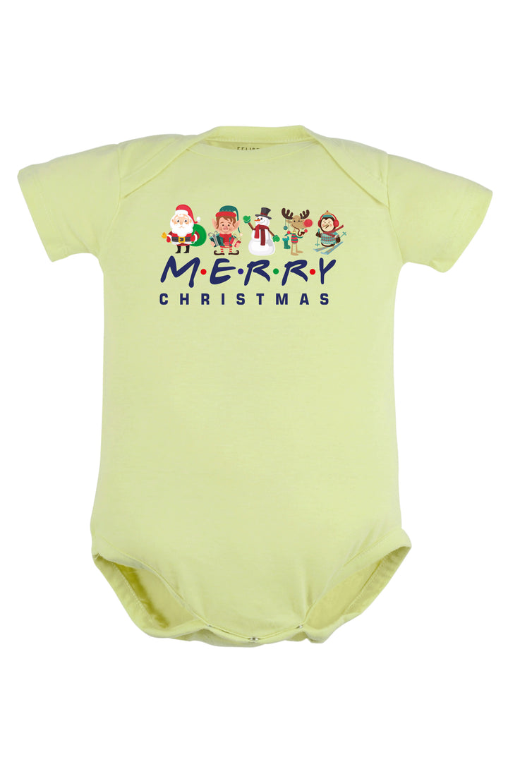 Merry Christmas with Christmas Characters Baby Romper | Onesies