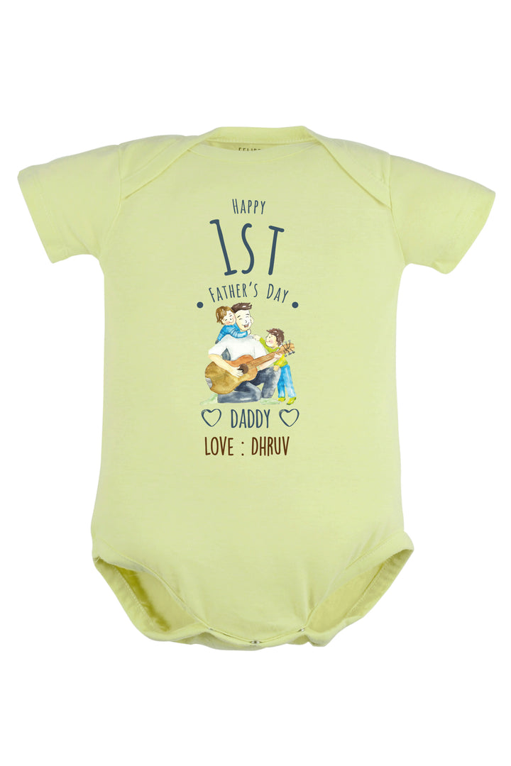 Happy 1st Father's Day Daddy Baby Romper | Onesies w/ Custom Name
