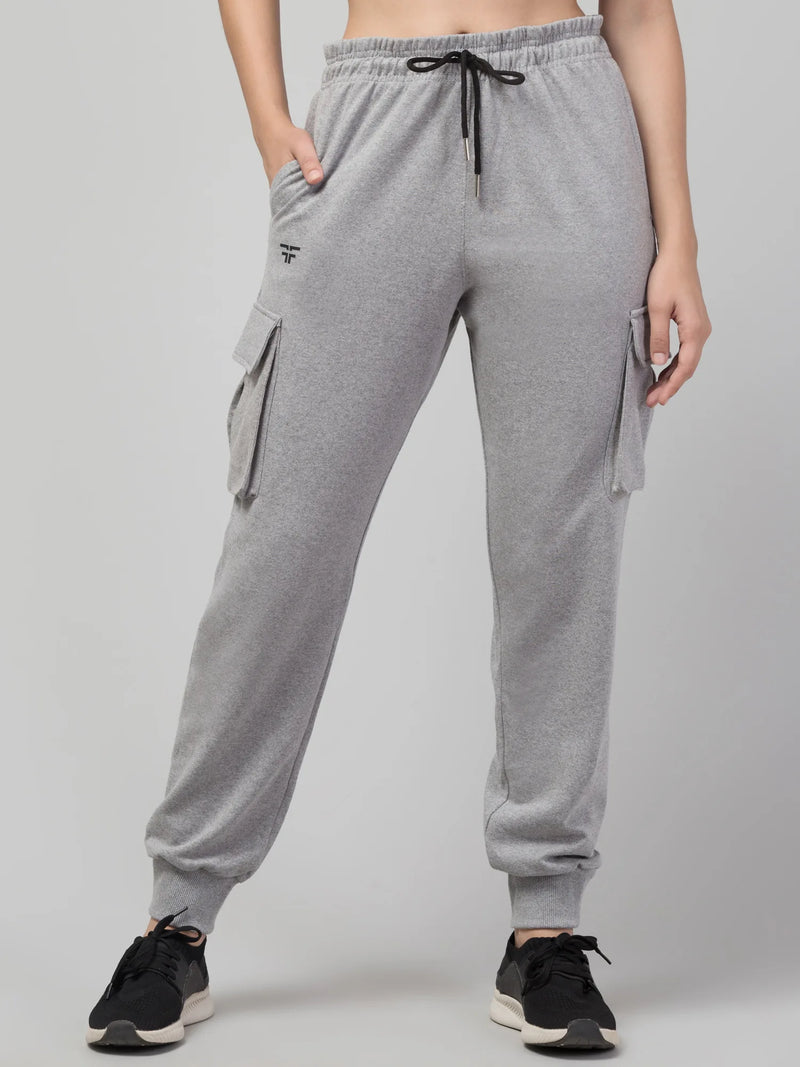 Grey Melange Joggers w/ Box Pocket