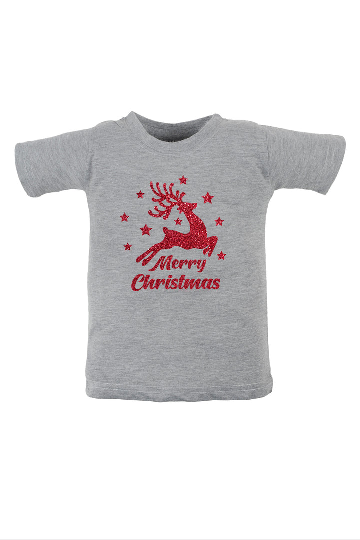 Merry Christmas Glitter Kids T Shirt