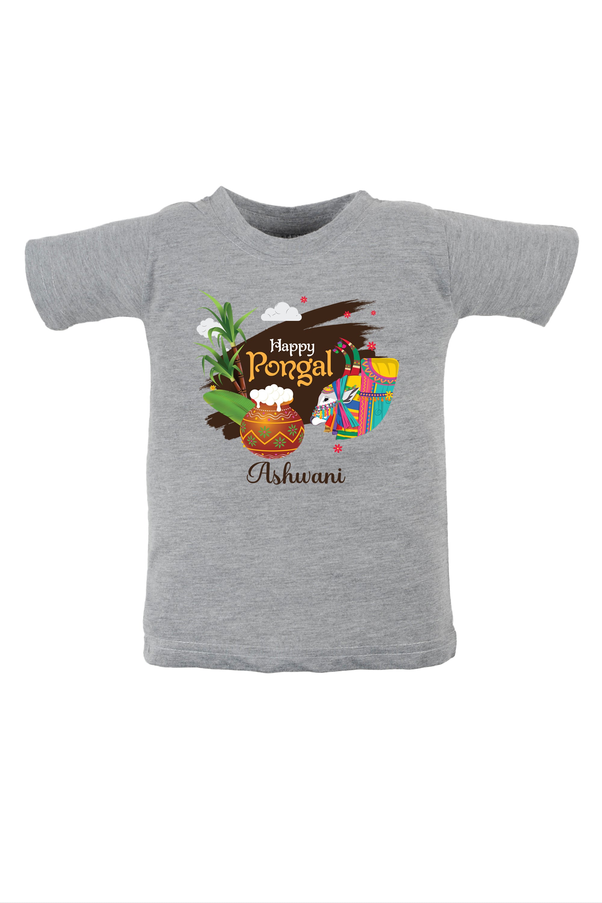 Happy pongal Mattu Kids T Shirt w/Custom Name