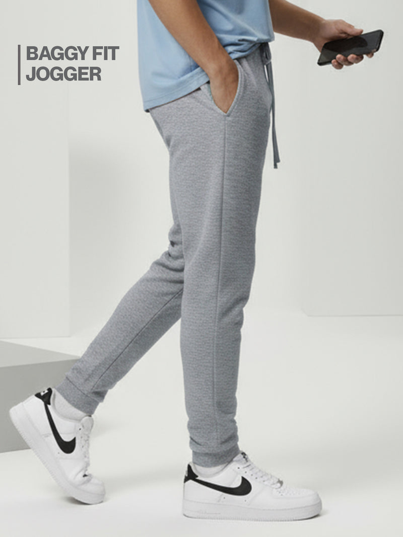Grey Melange Baggy Joggers