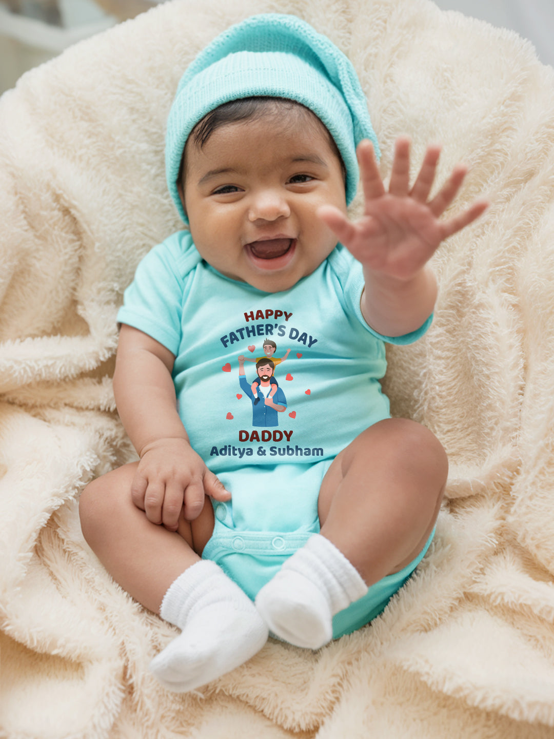 Happy Father's Day Daddy Baby Romper | Onesies w/ Custom Name