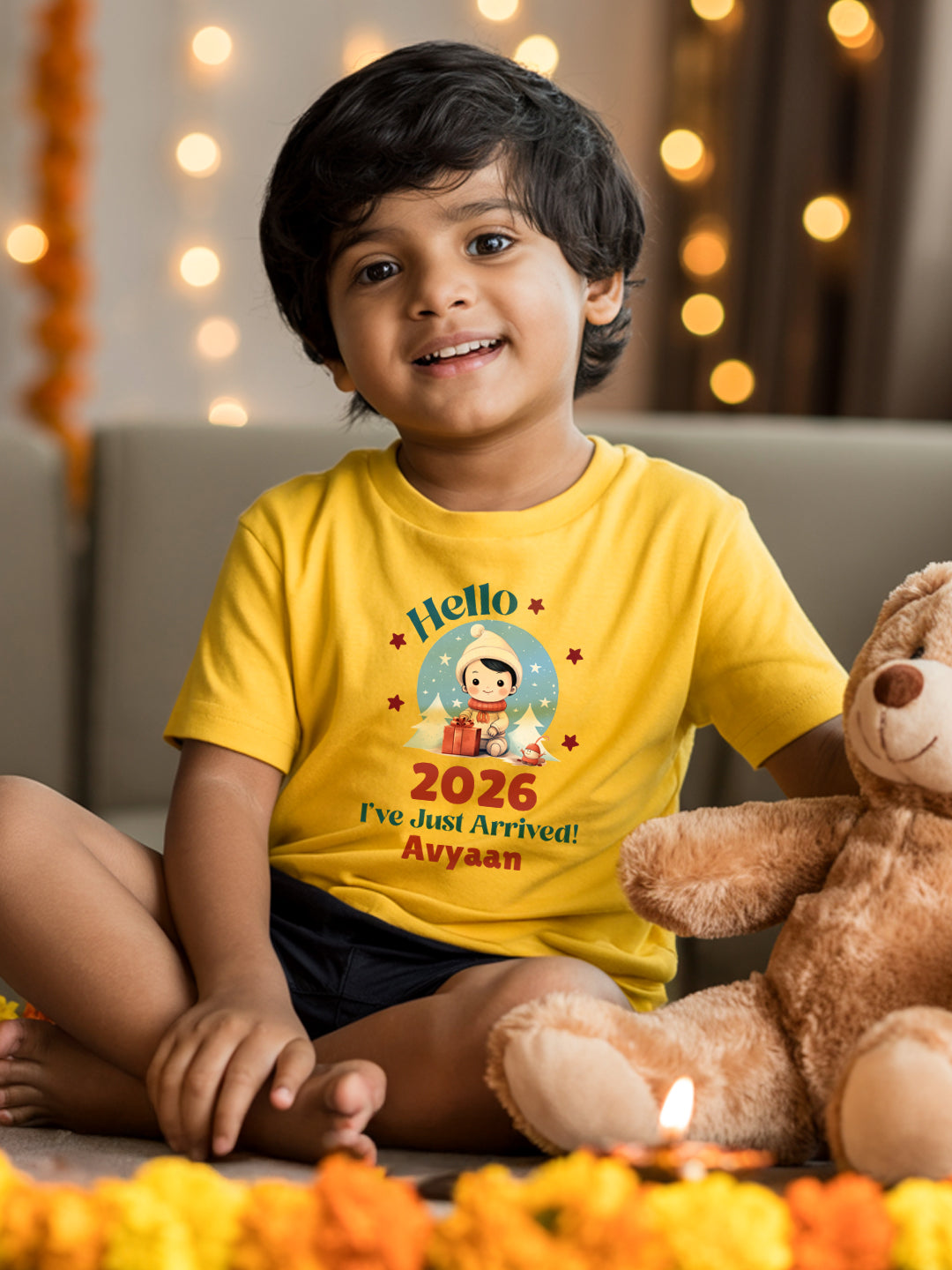 Hello 2026 I've Just Arrived Kids T Shirt w/ Custom Name