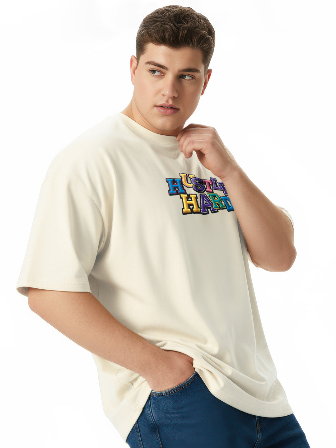 Hustle Hard $$$ Mens Oversized T-Shirt