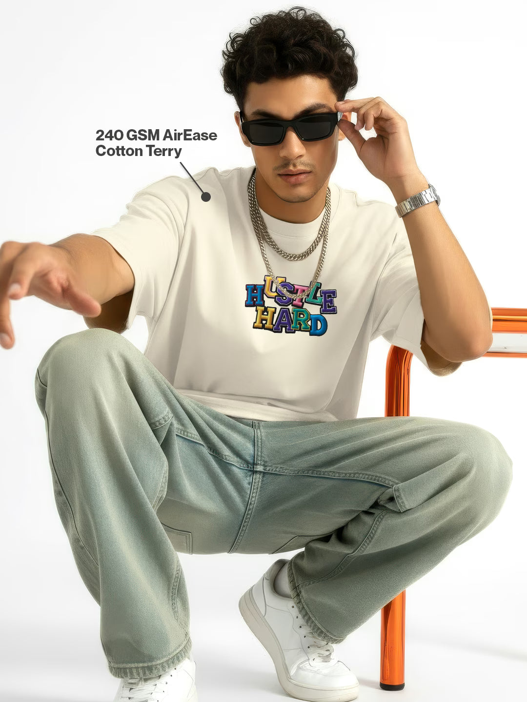 Hustle Hard $$$ Men's Oversized T-Shirt