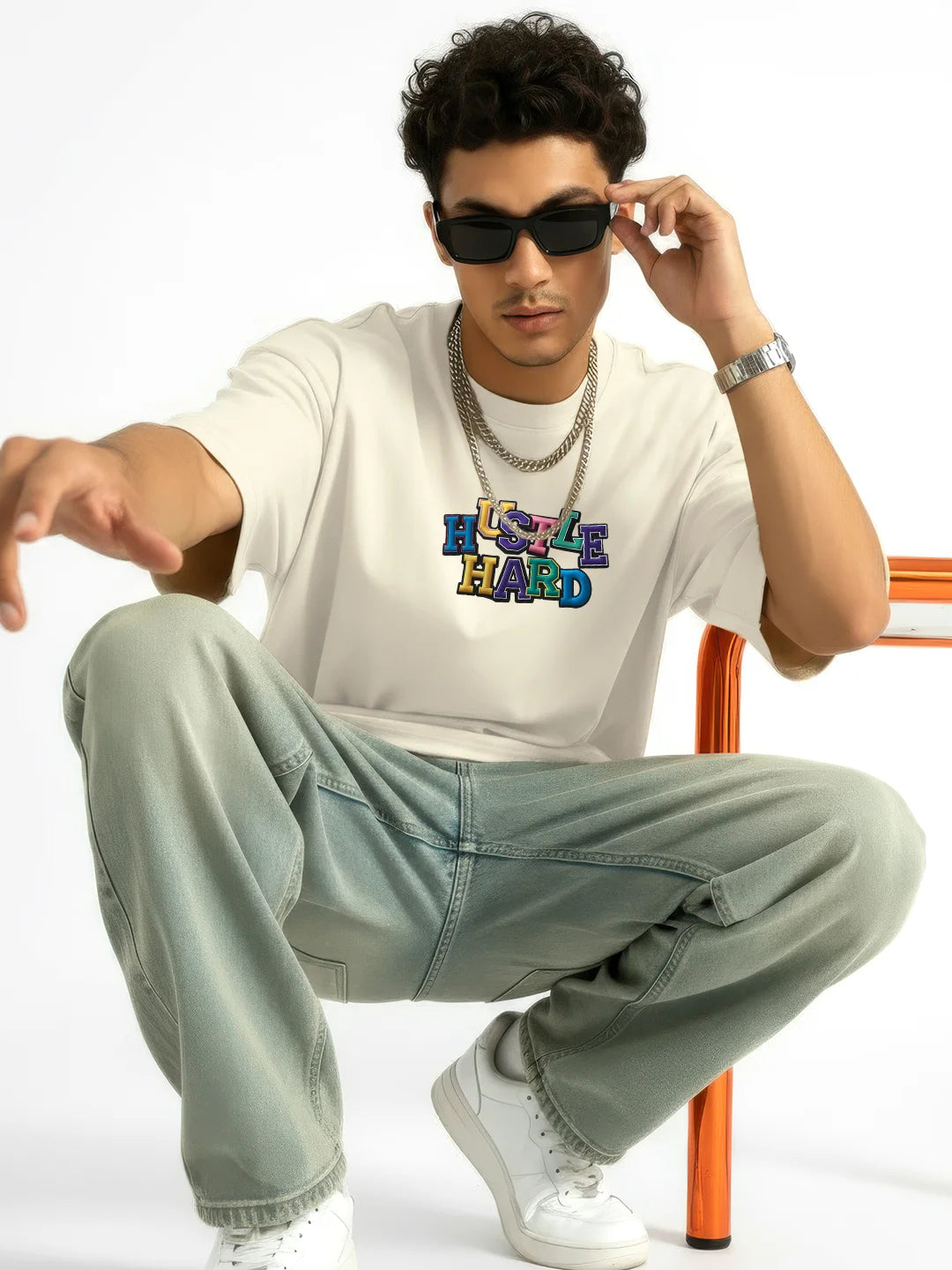 Hustle Hard $$$ Mens Oversized T-Shirt