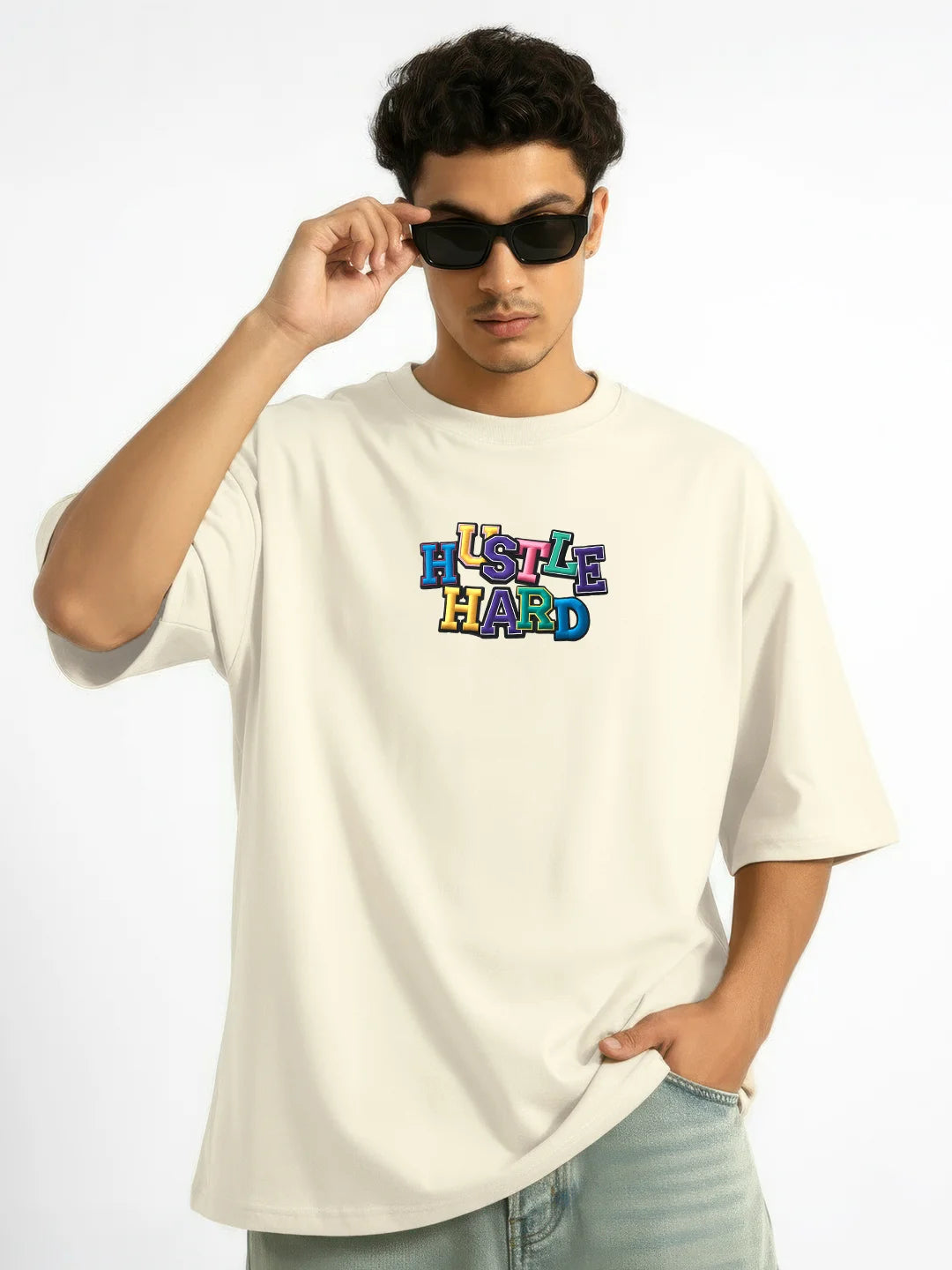 Hustle Hard $$$ Mens Oversized T-Shirt