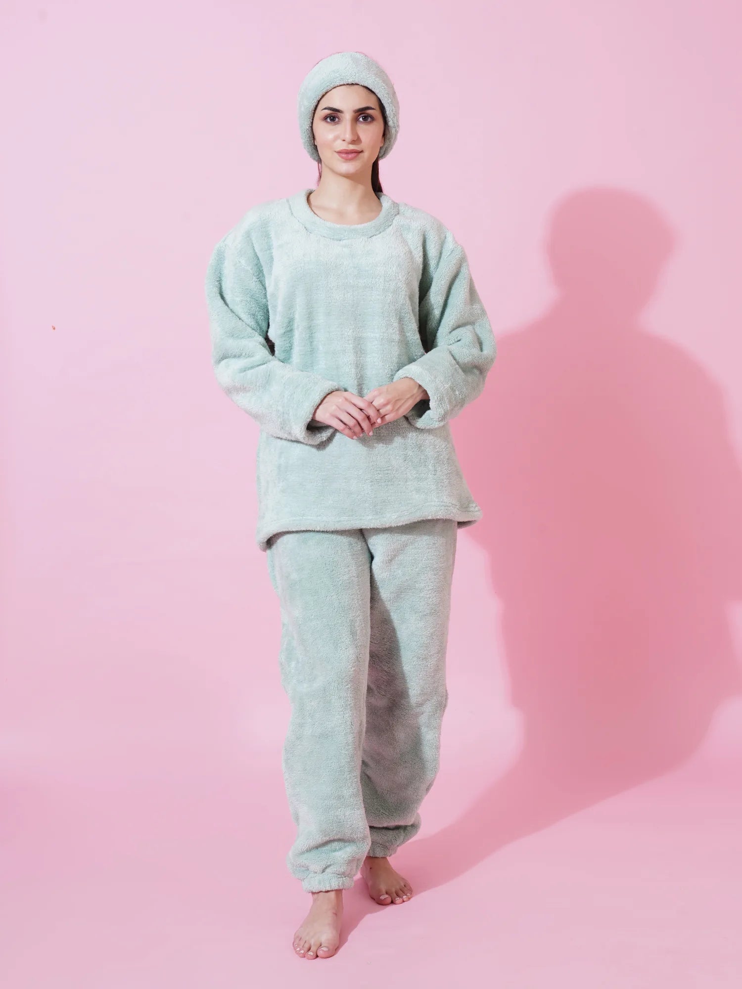 Ice Green Teddy Winter-Wear Set