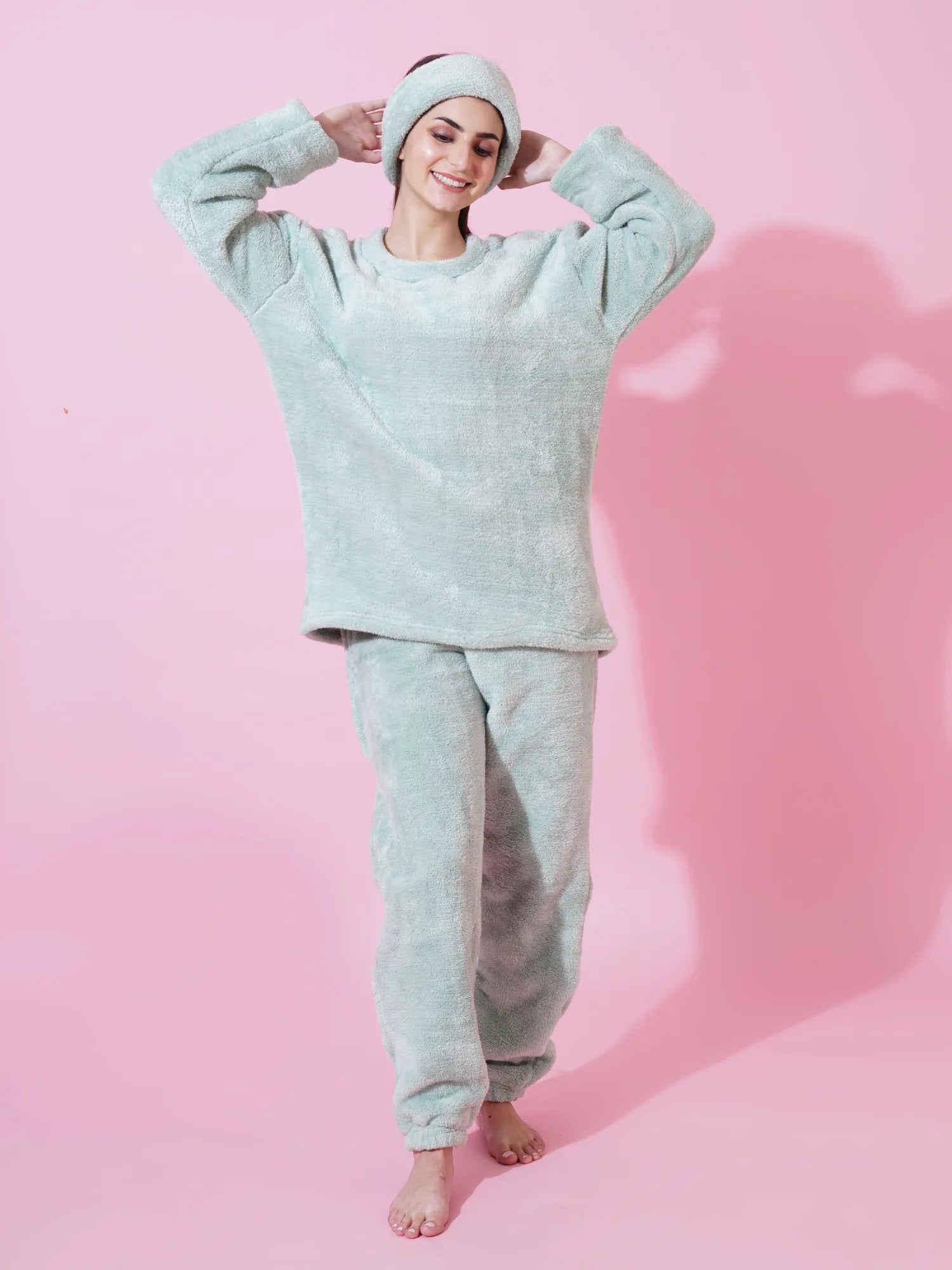 Ice Green Teddy Winter-Wear Set