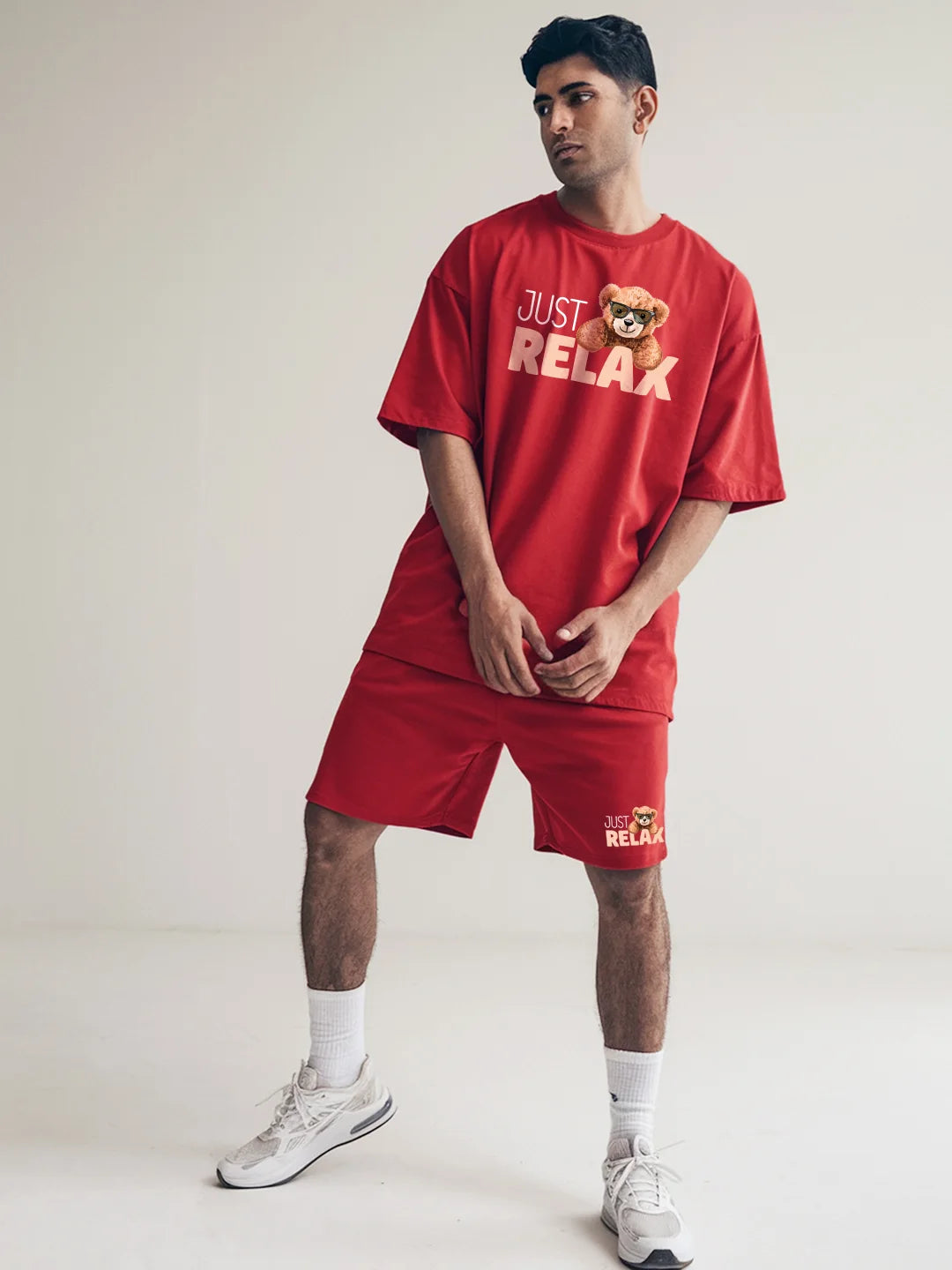 Just Relax Cotton Mens T Shirt and Shorts Combo Set