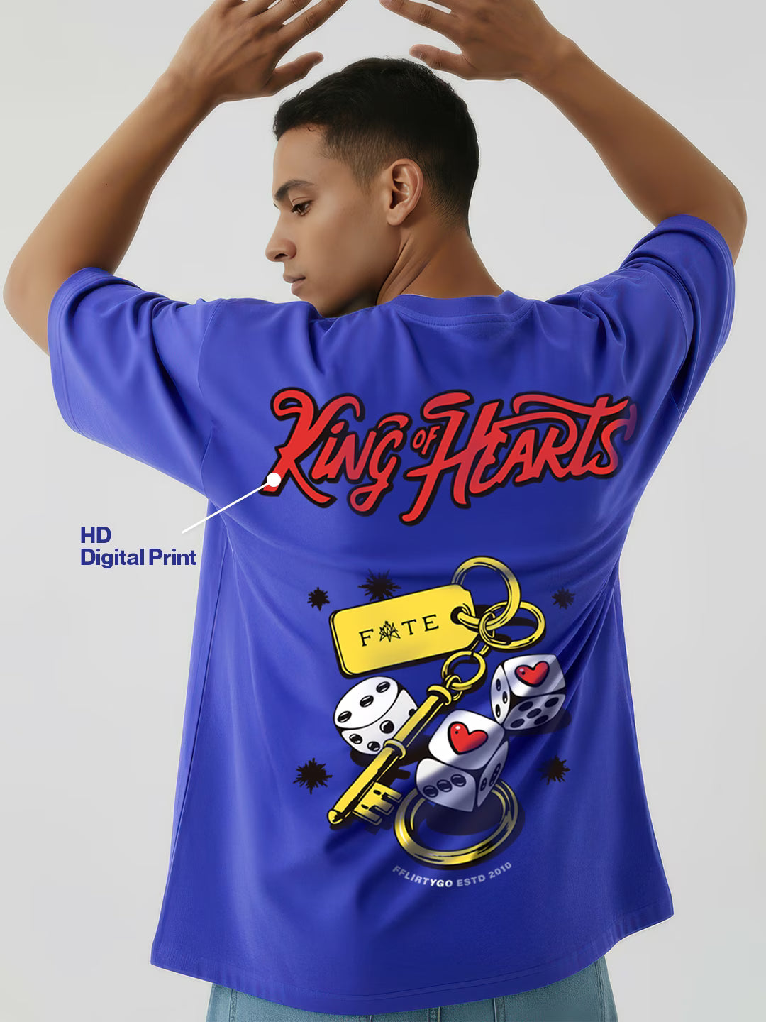 King Of Hearts Men's Oversized T-Shirt
