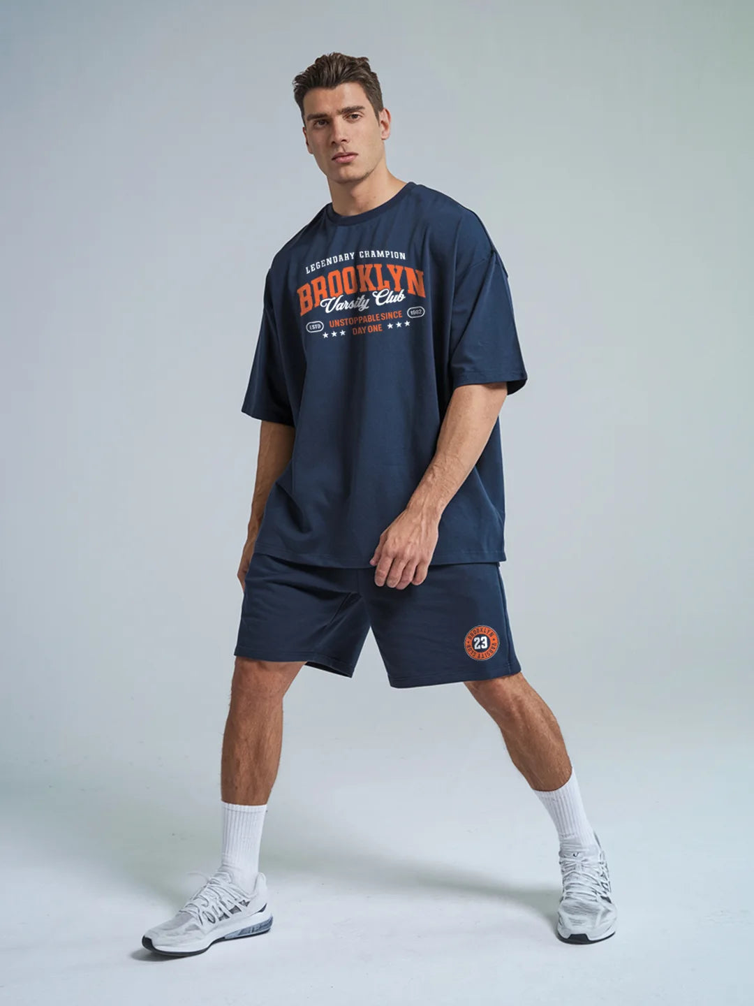 Brooklyn Cotton Mens T Shirt and Shorts Combo Set