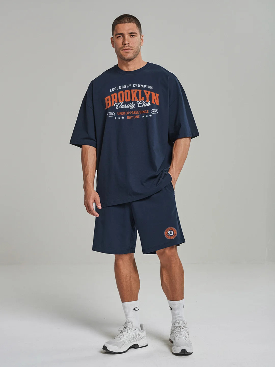 Brooklyn Cotton Mens T Shirt and Shorts Combo Set