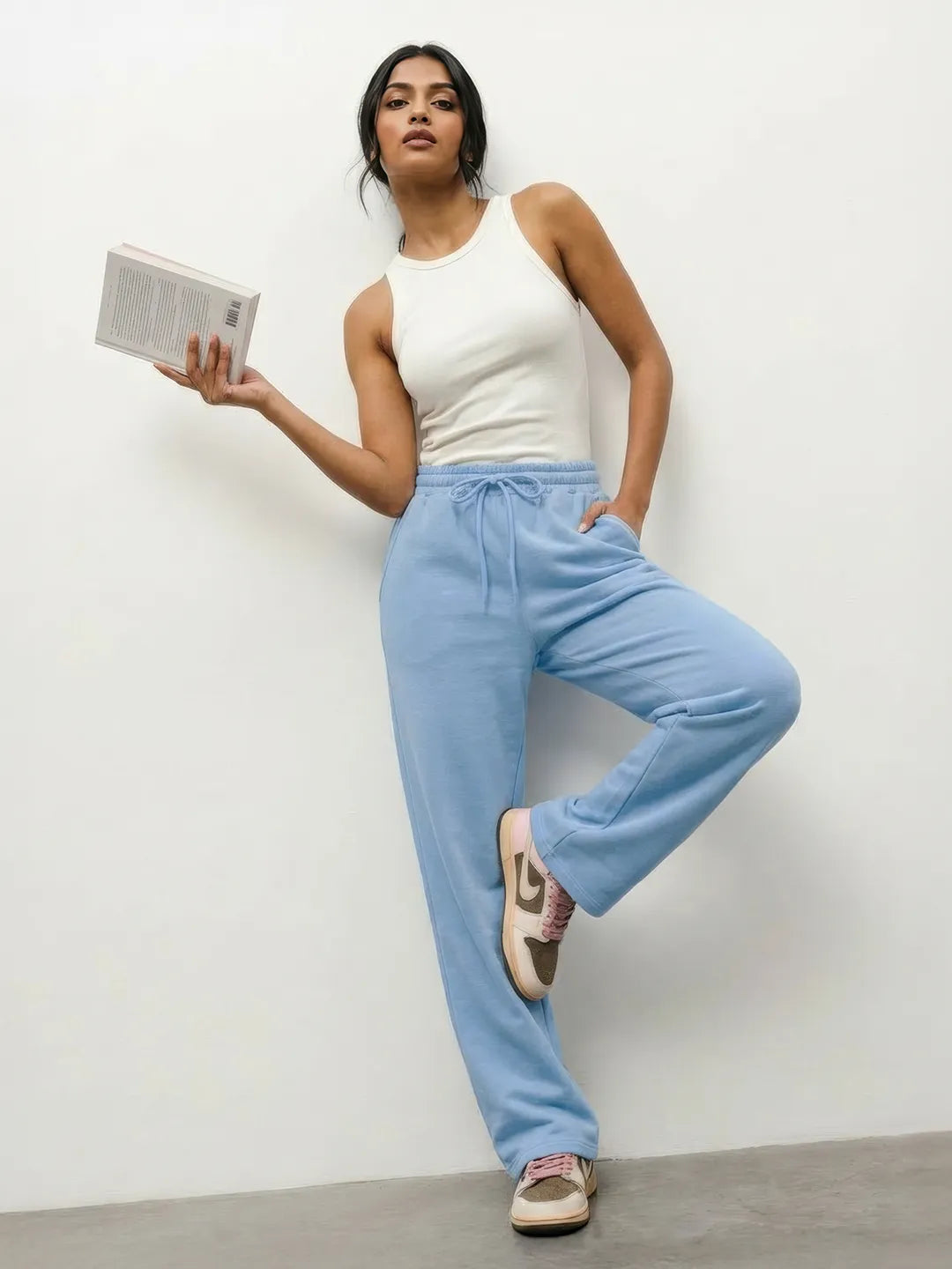 Light Blue Straight-Fit Joggers