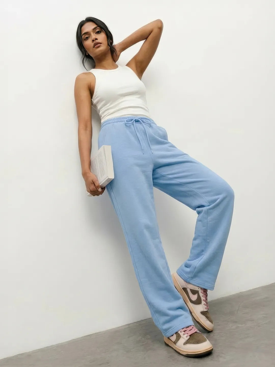 Light Blue Straight-Fit Joggers