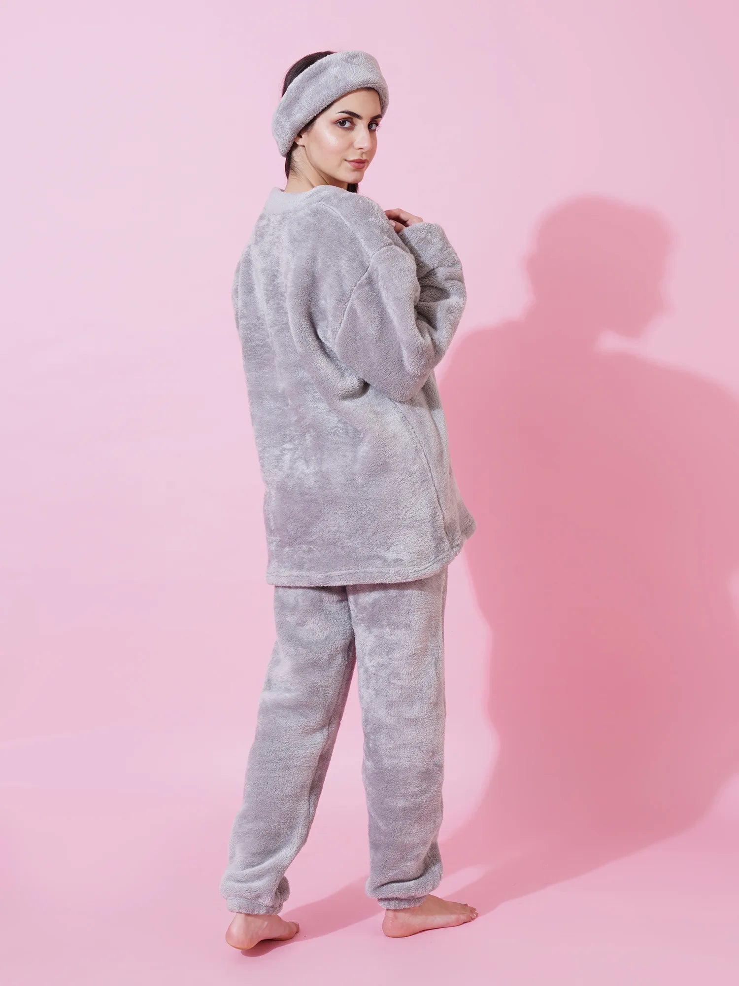 Light Gray Teddy Winter-Wear Set