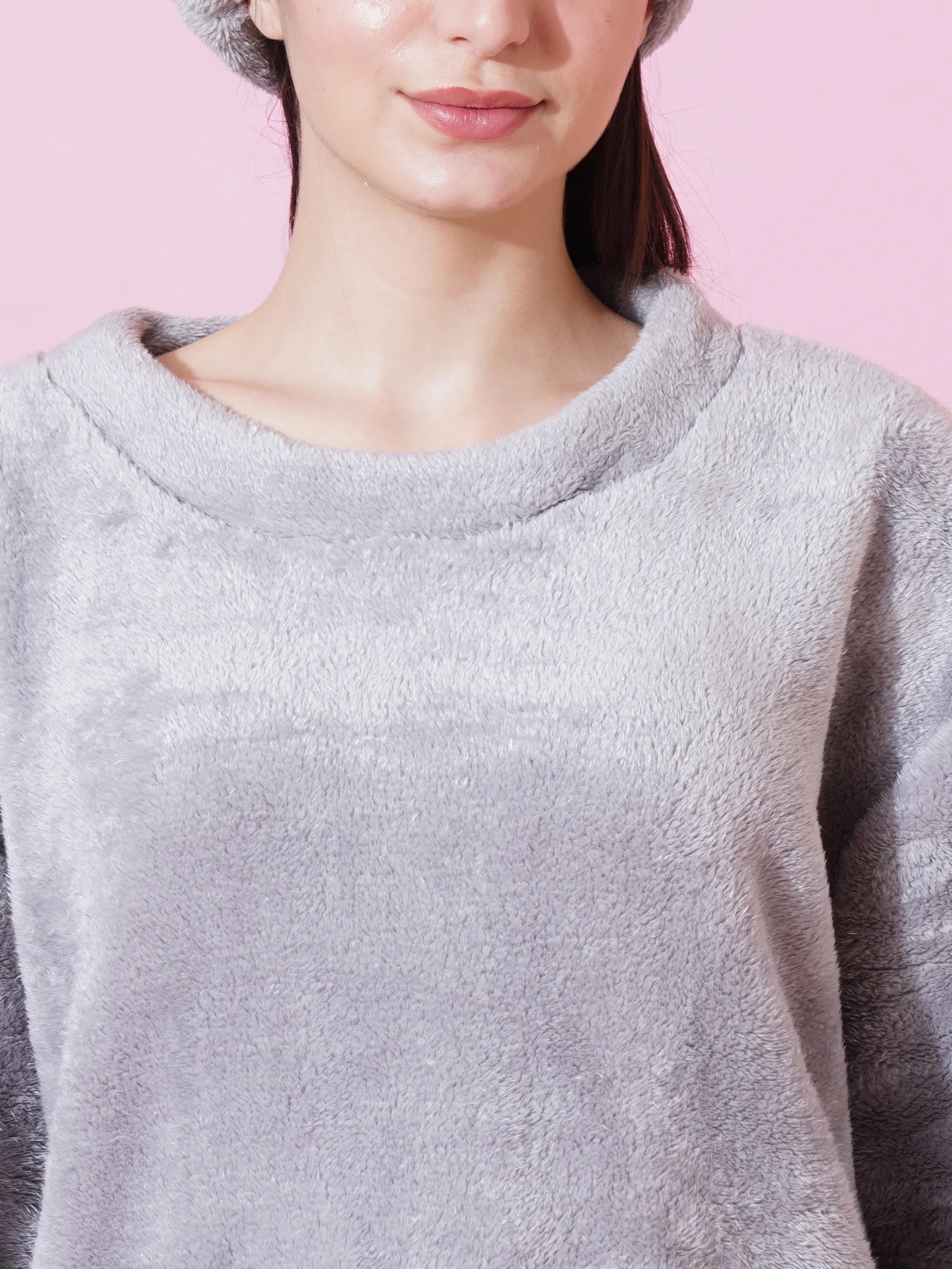 Light Gray Teddy Winter-Wear Set