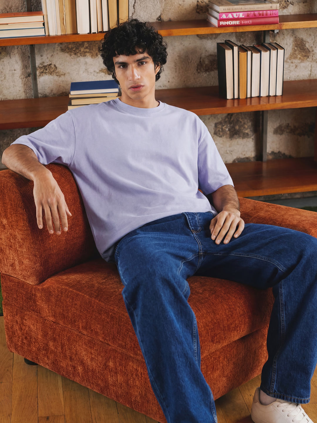 Light Purple Men's Oversized T-Shirt