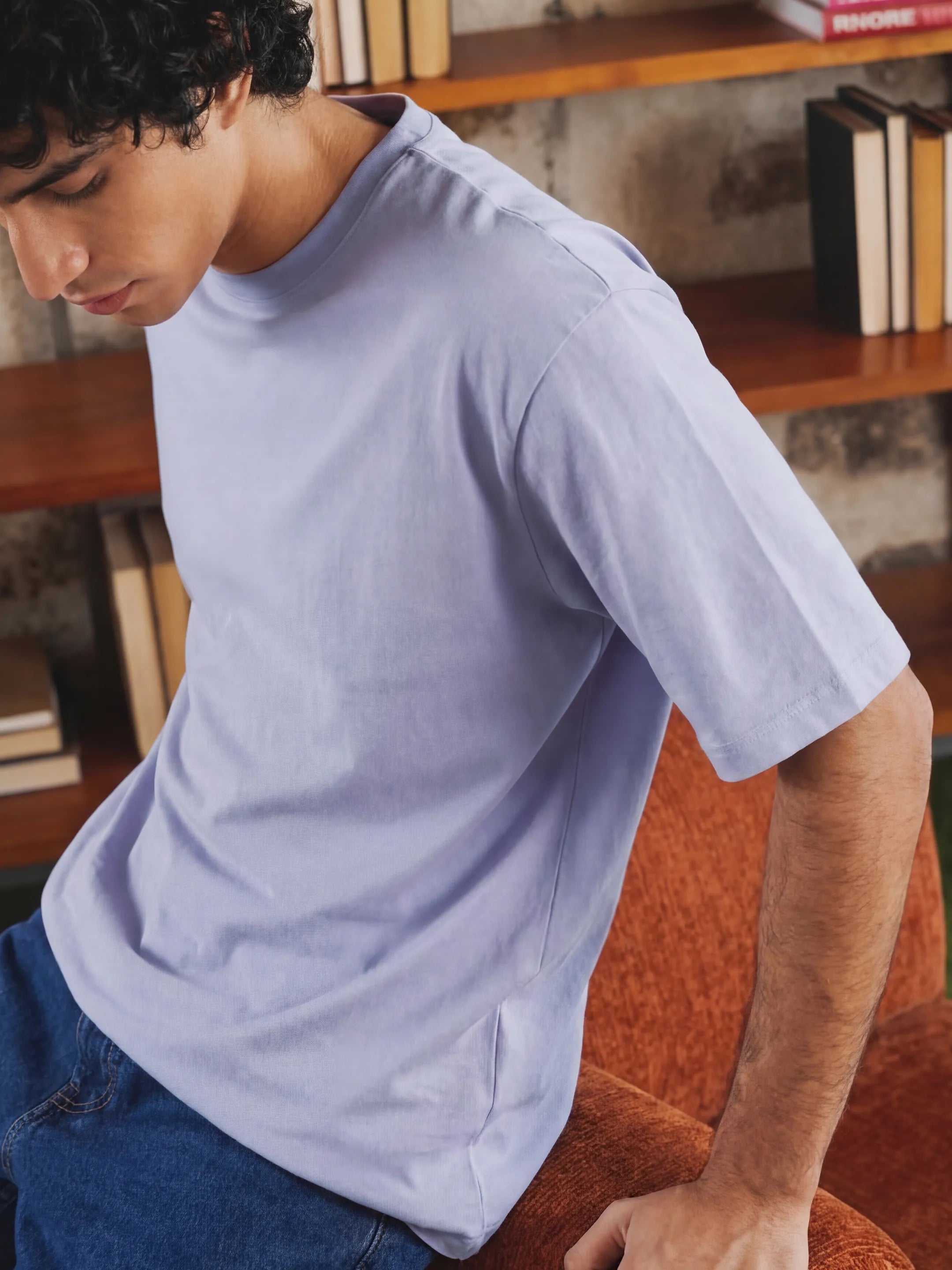 Light Purple Men's Oversized T-Shirt