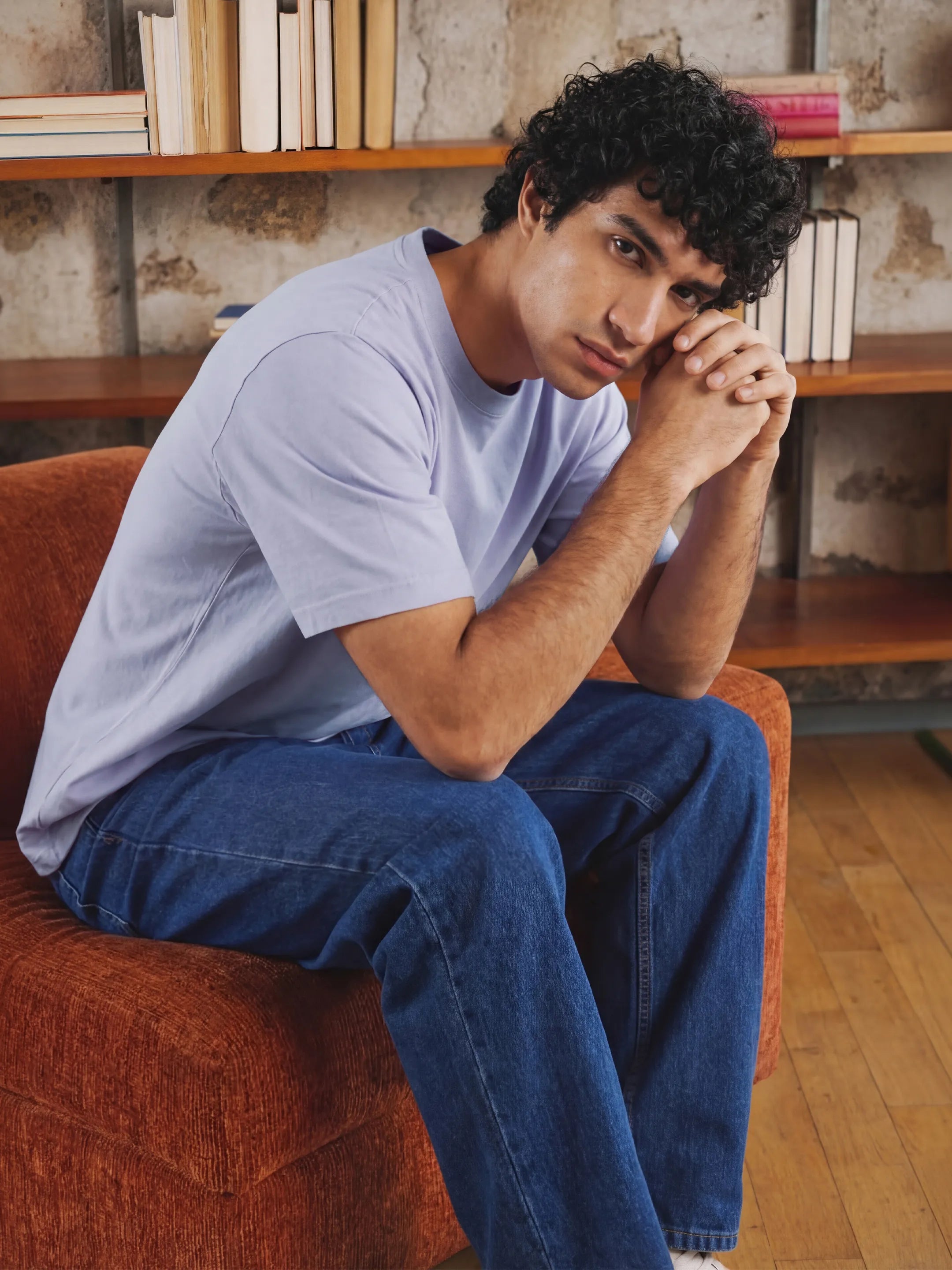 Light Purple Men's Oversized T-Shirt