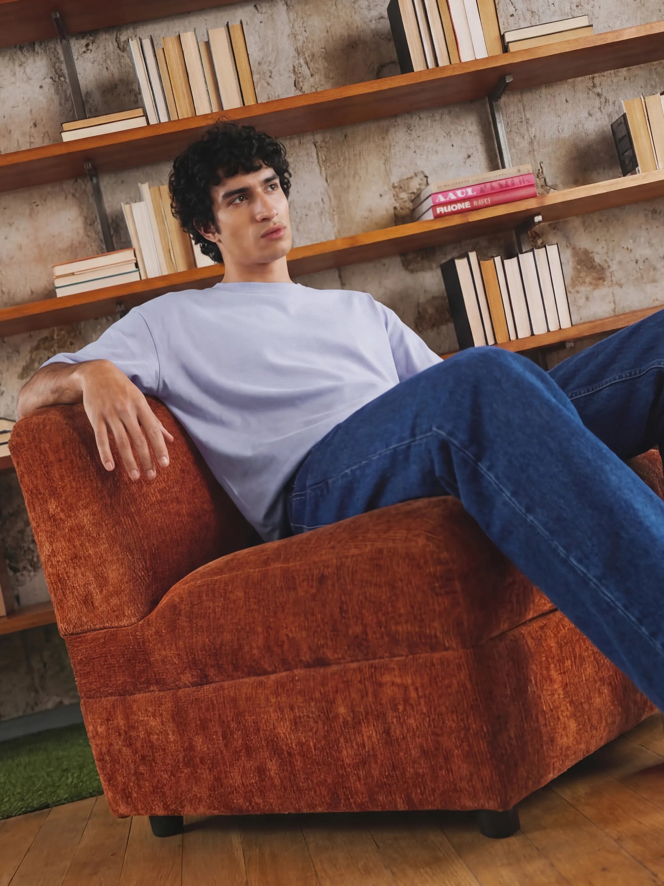 Light Purple Men's Oversized T-Shirt