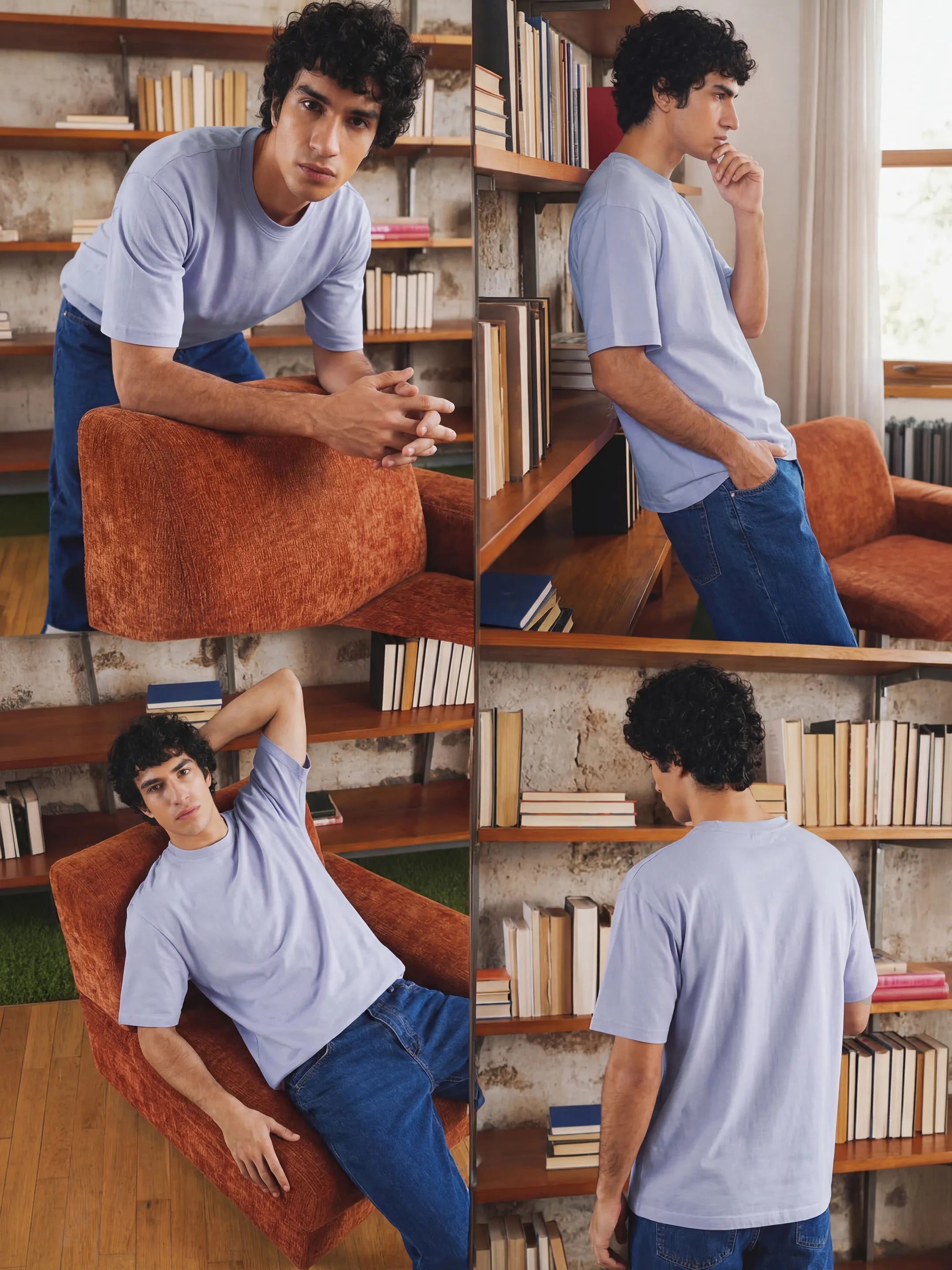 Light Purple Men's Oversized T-Shirt