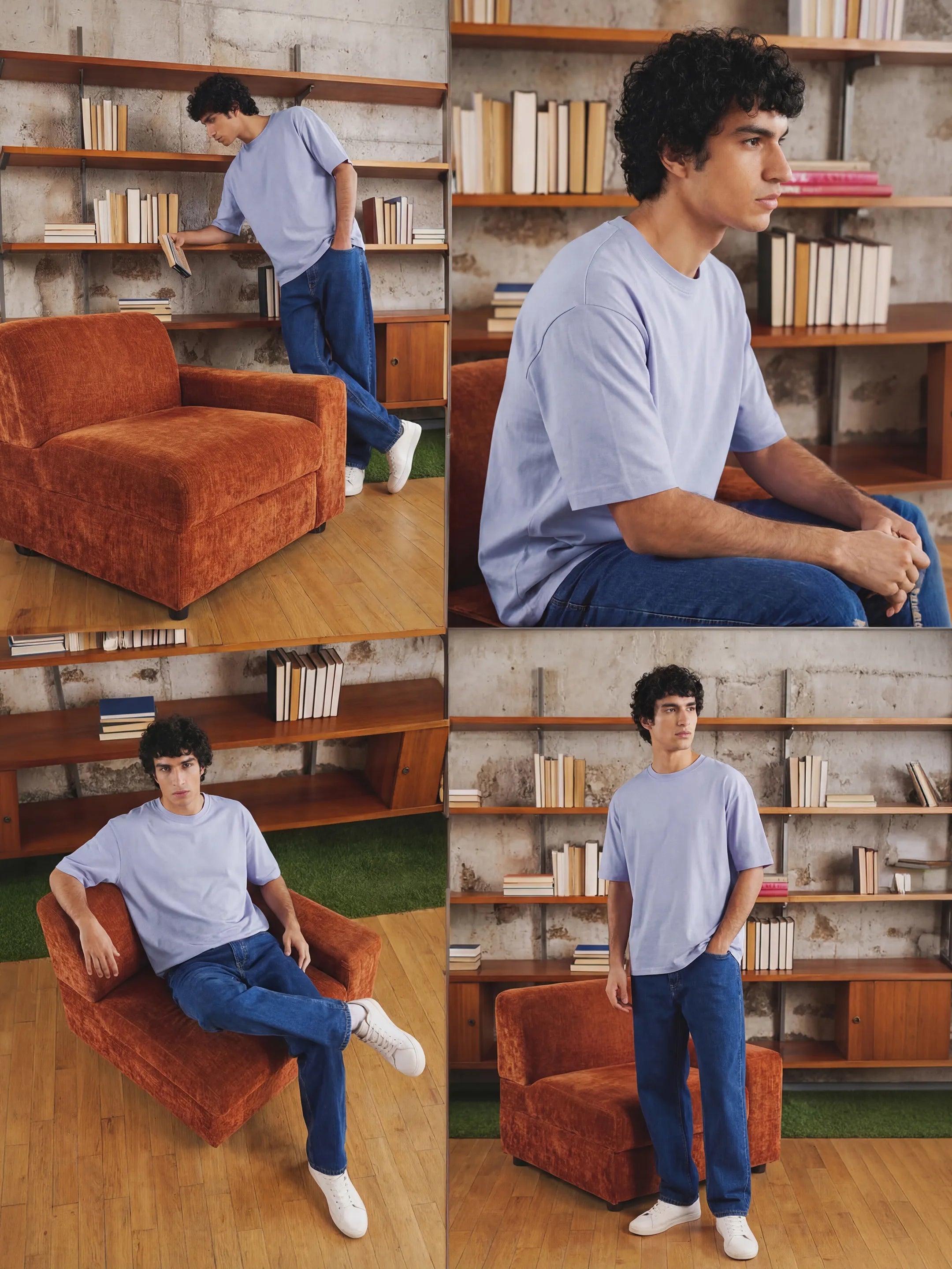 Light Purple Men's Oversized T-Shirt