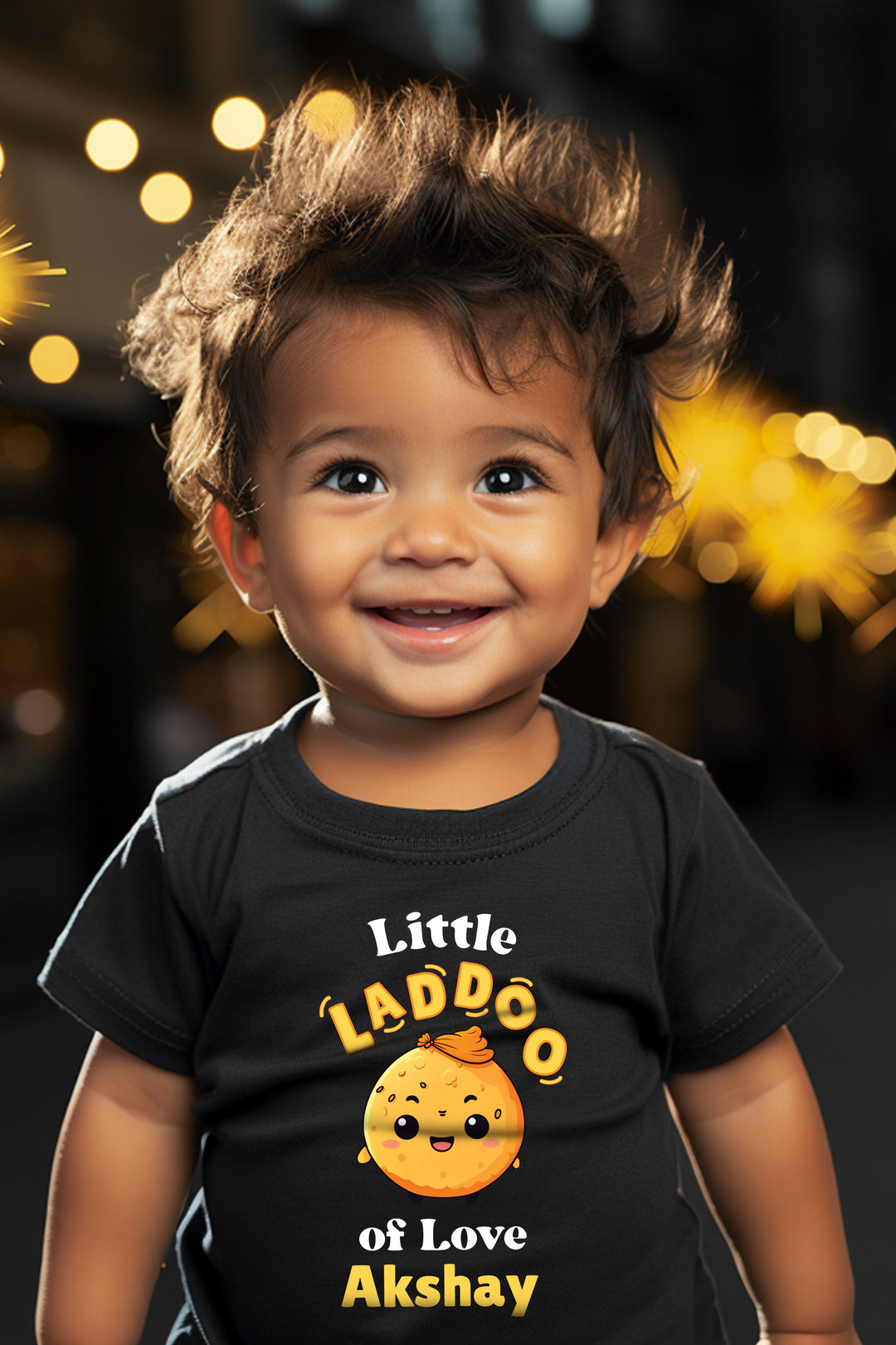 Little Laddoo Of Love Kids T Shirt w/ Custom Name