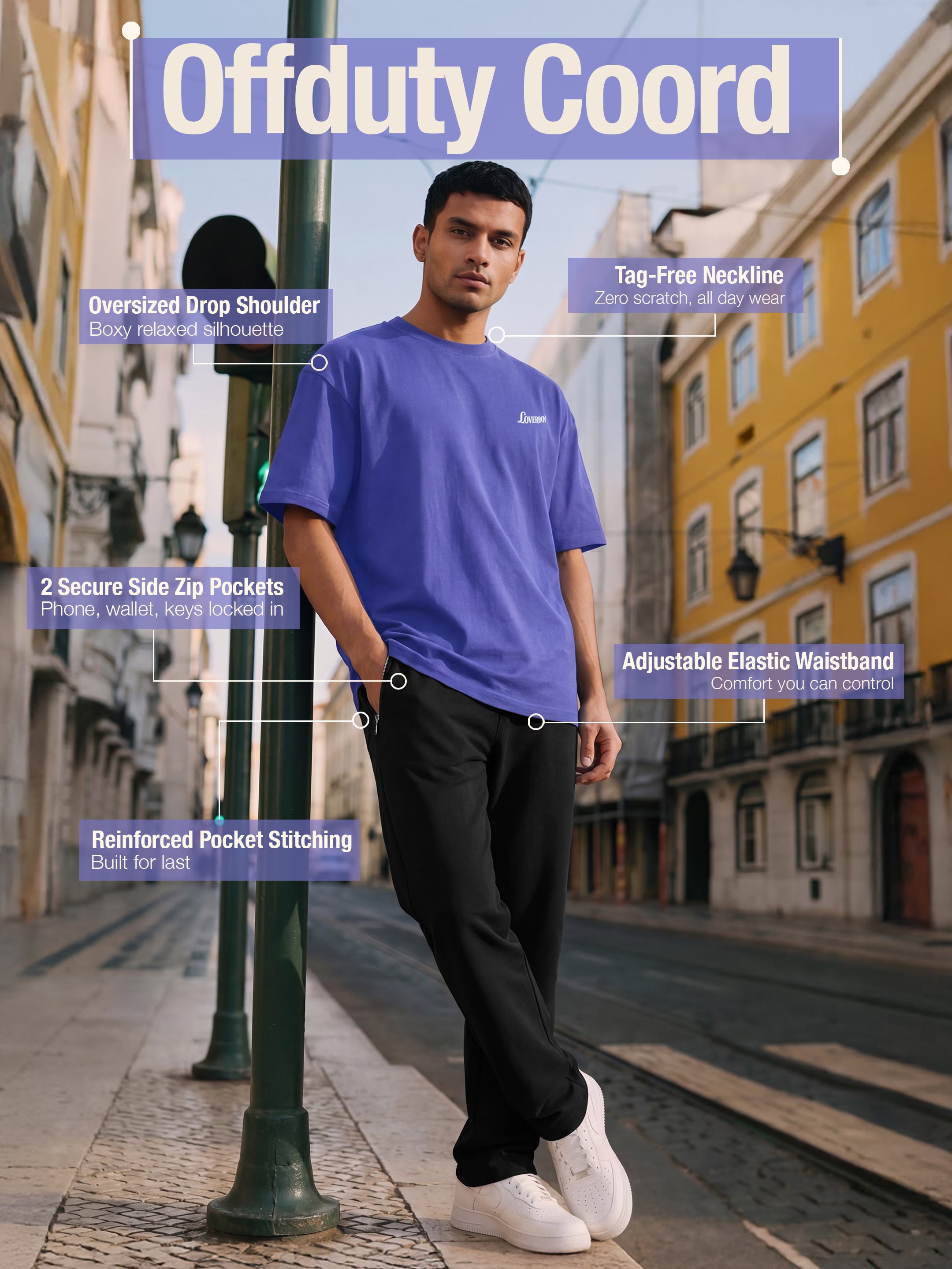 Lover Boy Cotton Men's 240 GSM AirEase Co-ord